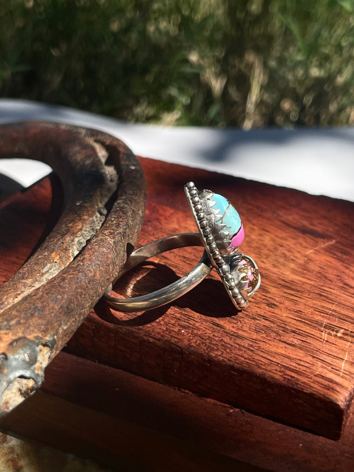 Cotton Candy Two Stone Ring | 925 Sterling Silver | Size 9 D363
