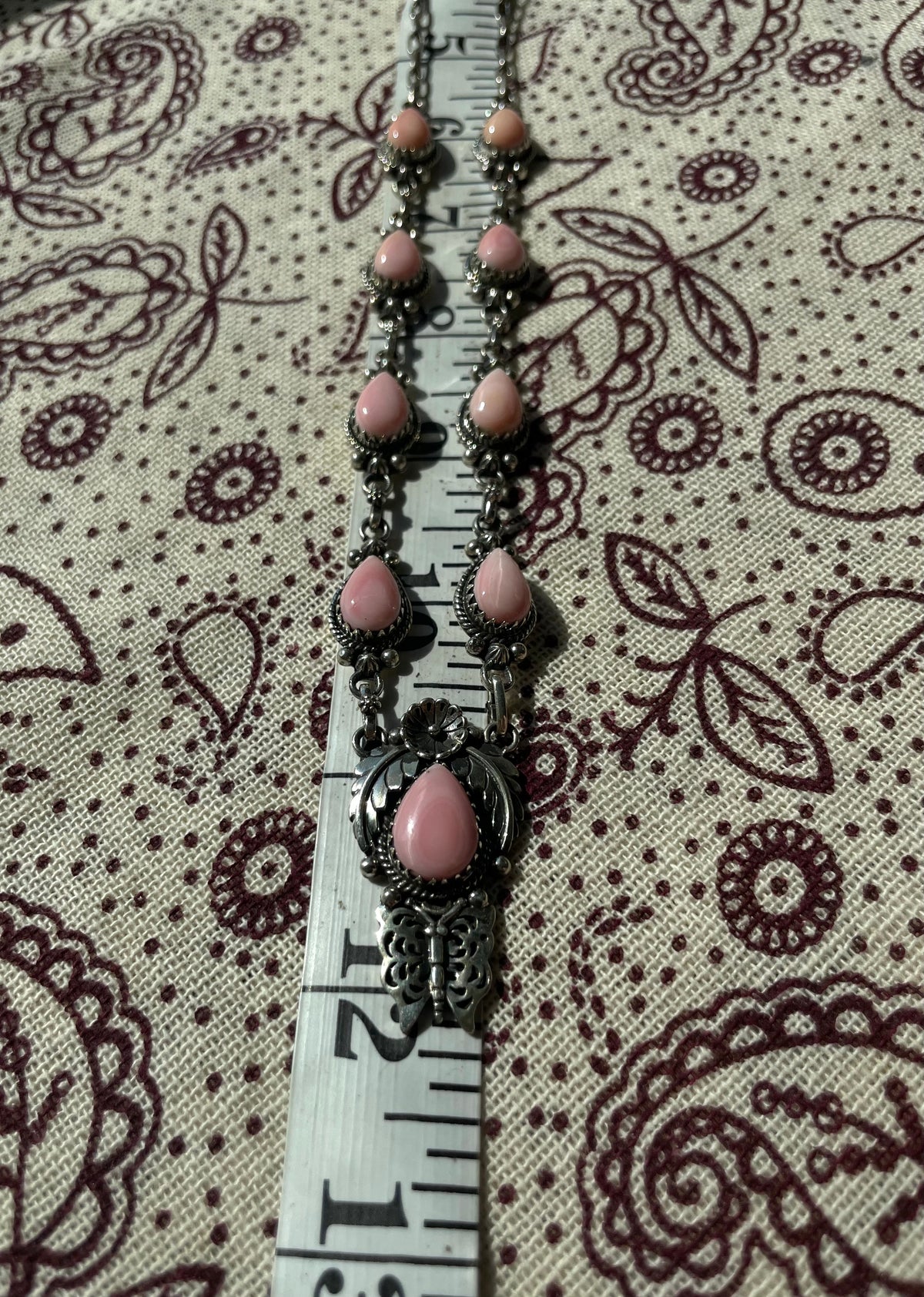 Pink Conch Floral Necklace | 925 Sterling Silver E337