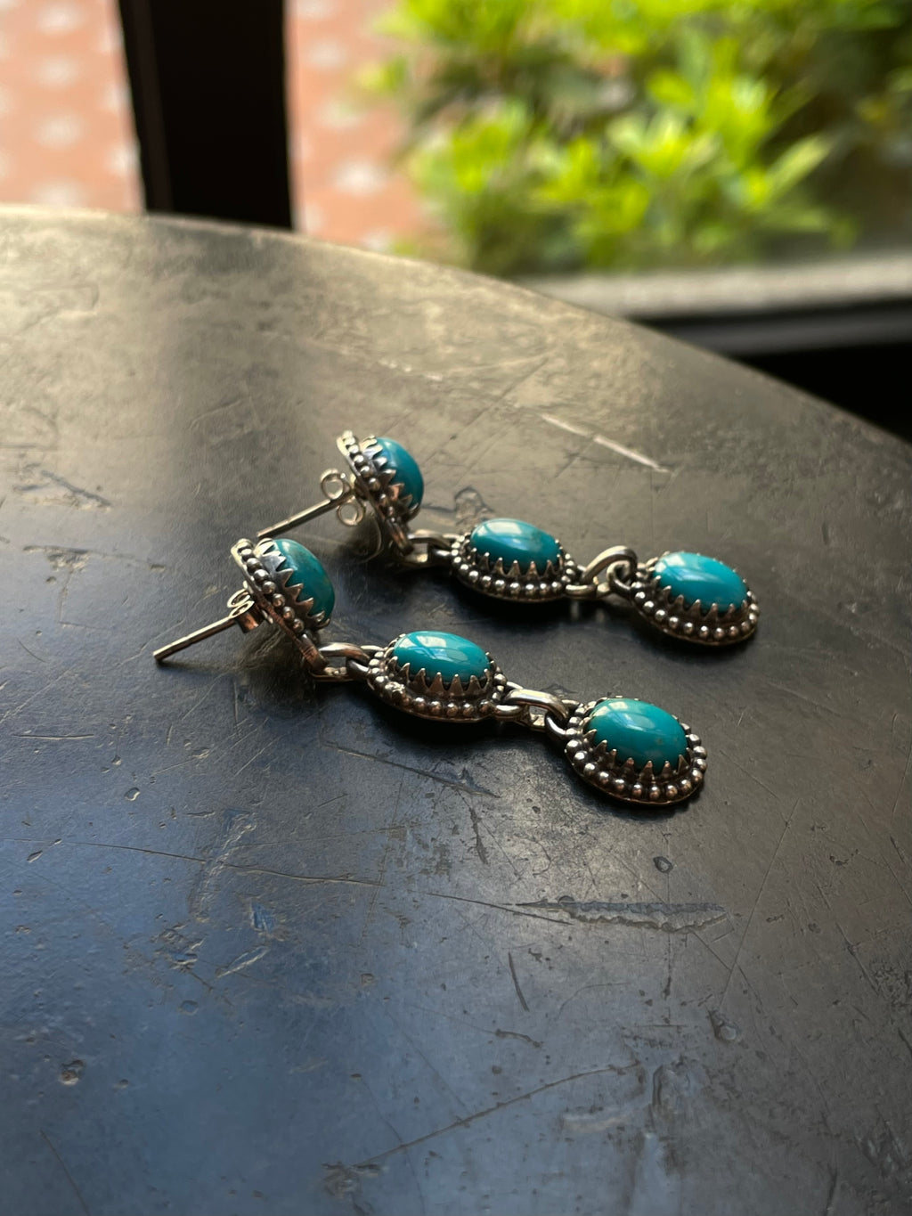 Kingman Turquoise Stud Earrings | 925 Sterling Silver G633