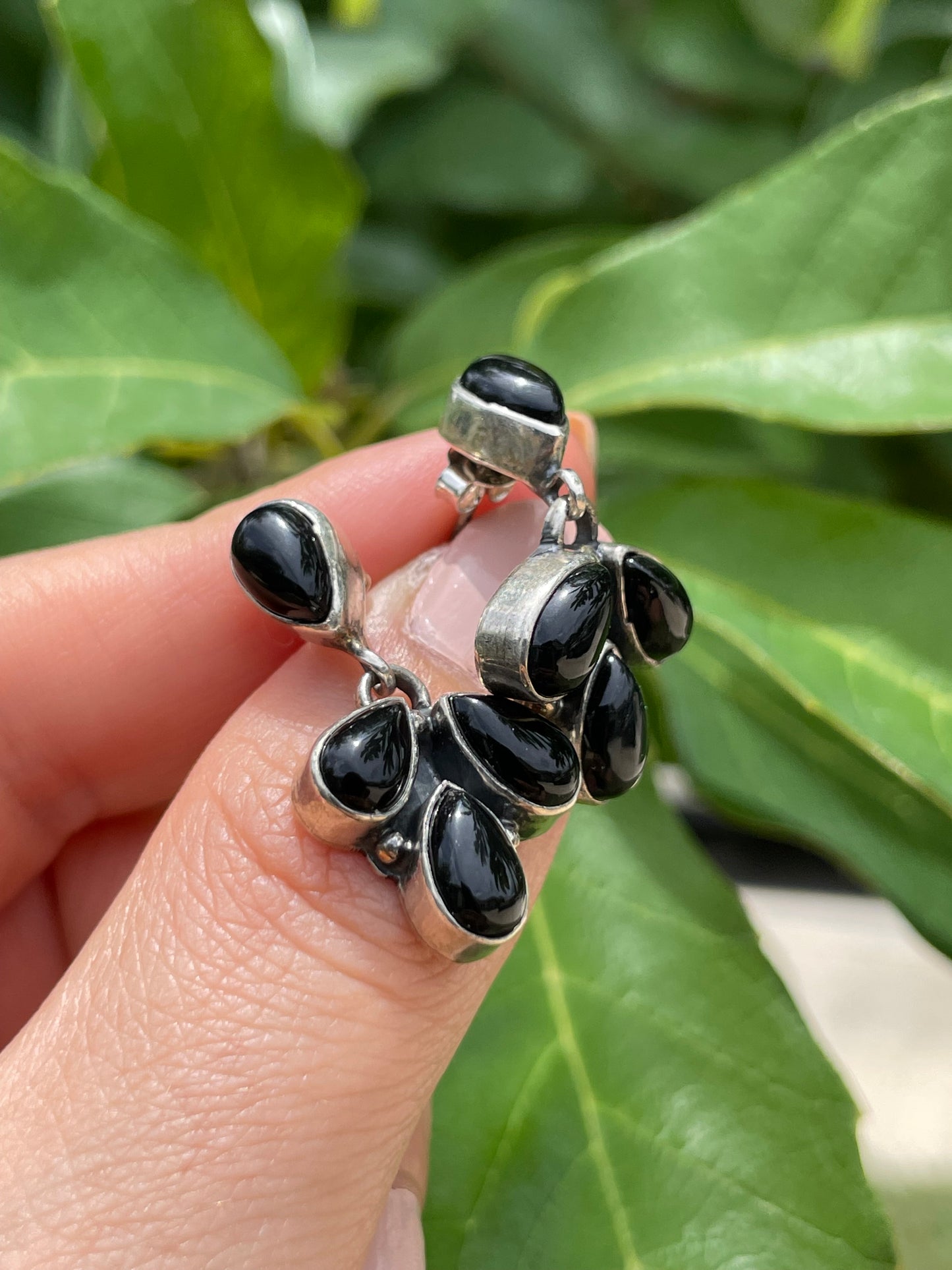 Black Onyx Stud Earrings | 925 Sterling Silver D191