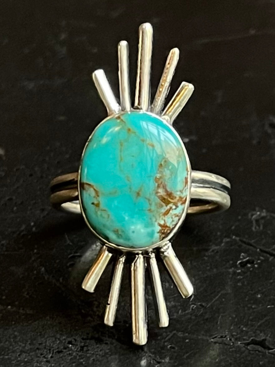 Kingman Turquoise Ring Size 7.25 | 925 Sterling Silver G501