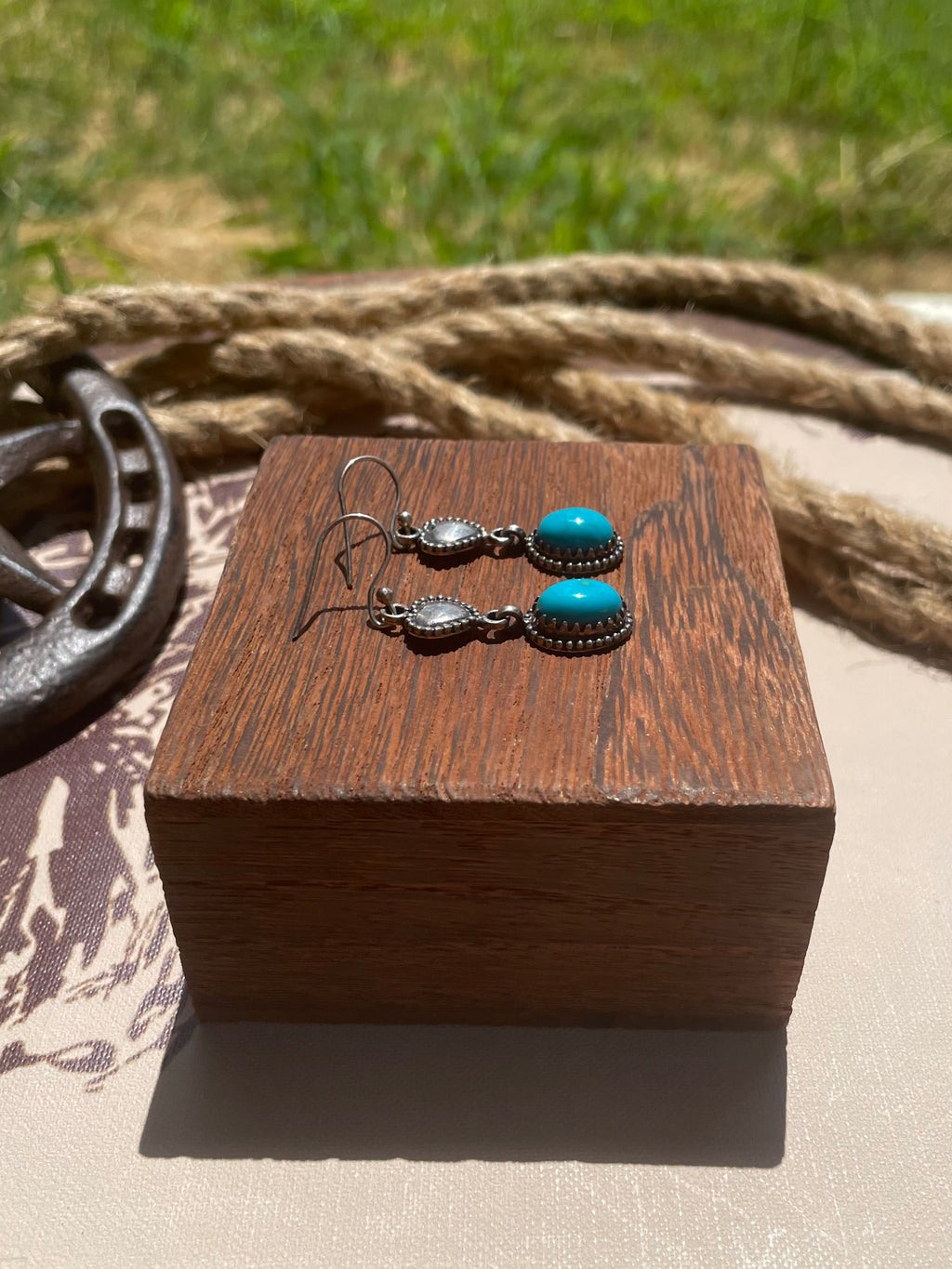 Turquoise Heart Dangle Earrings | 925 Sterling Silver G711
