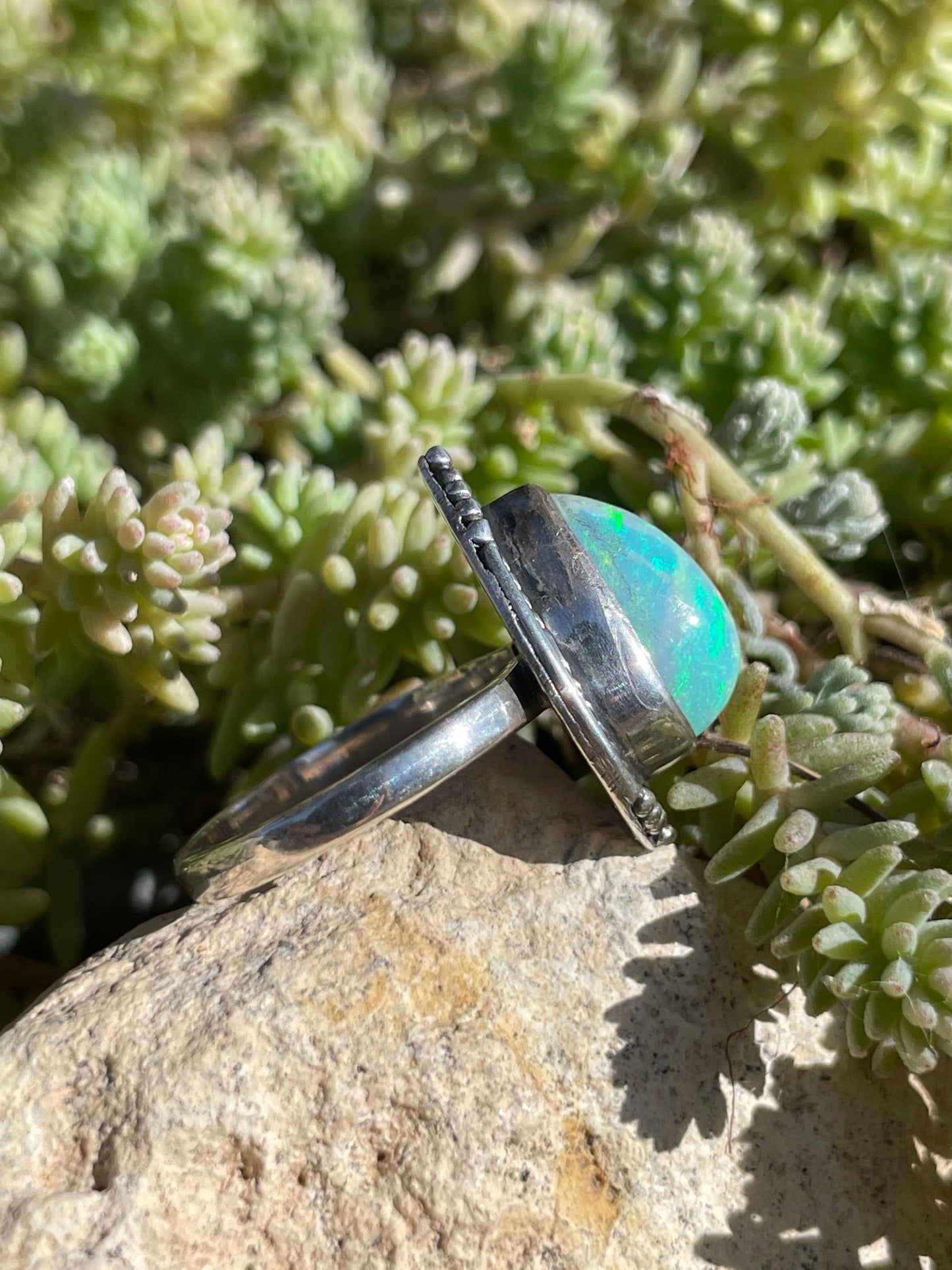 Opal Teardrop Ring  Size 7.75 | 925 Sterling Silver  B991