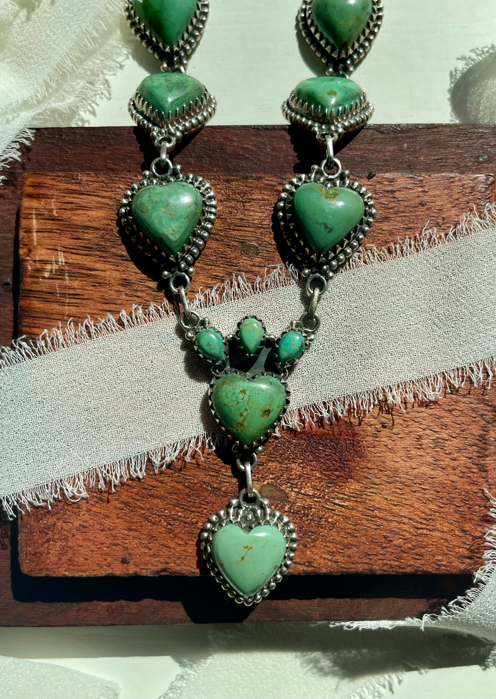 Kingman Turquoise Heart Lariat Necklace | 925 Sterling Silver G606