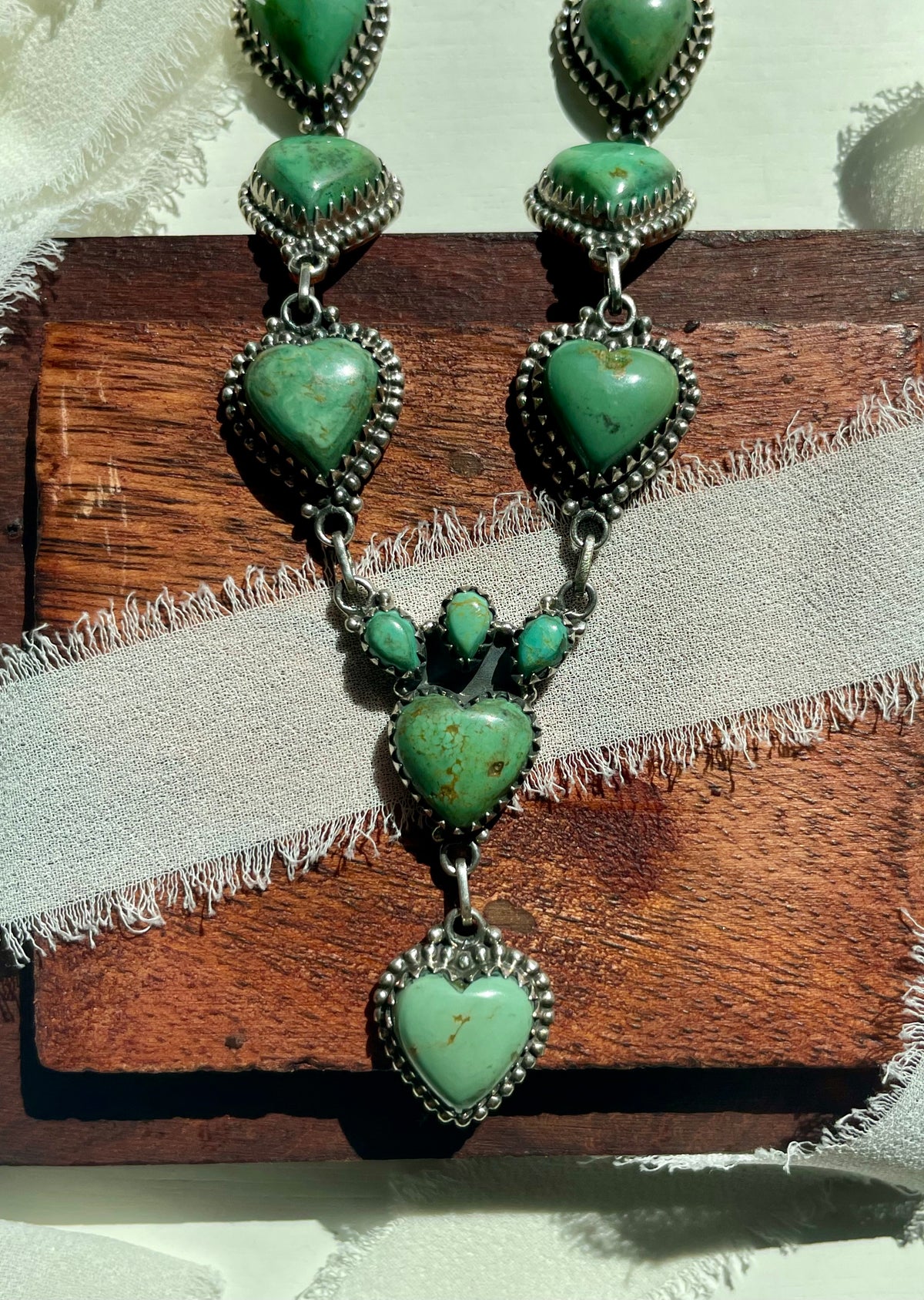 Kingman Turquoise Heart Lariat Necklace | 925 Sterling Silver G606