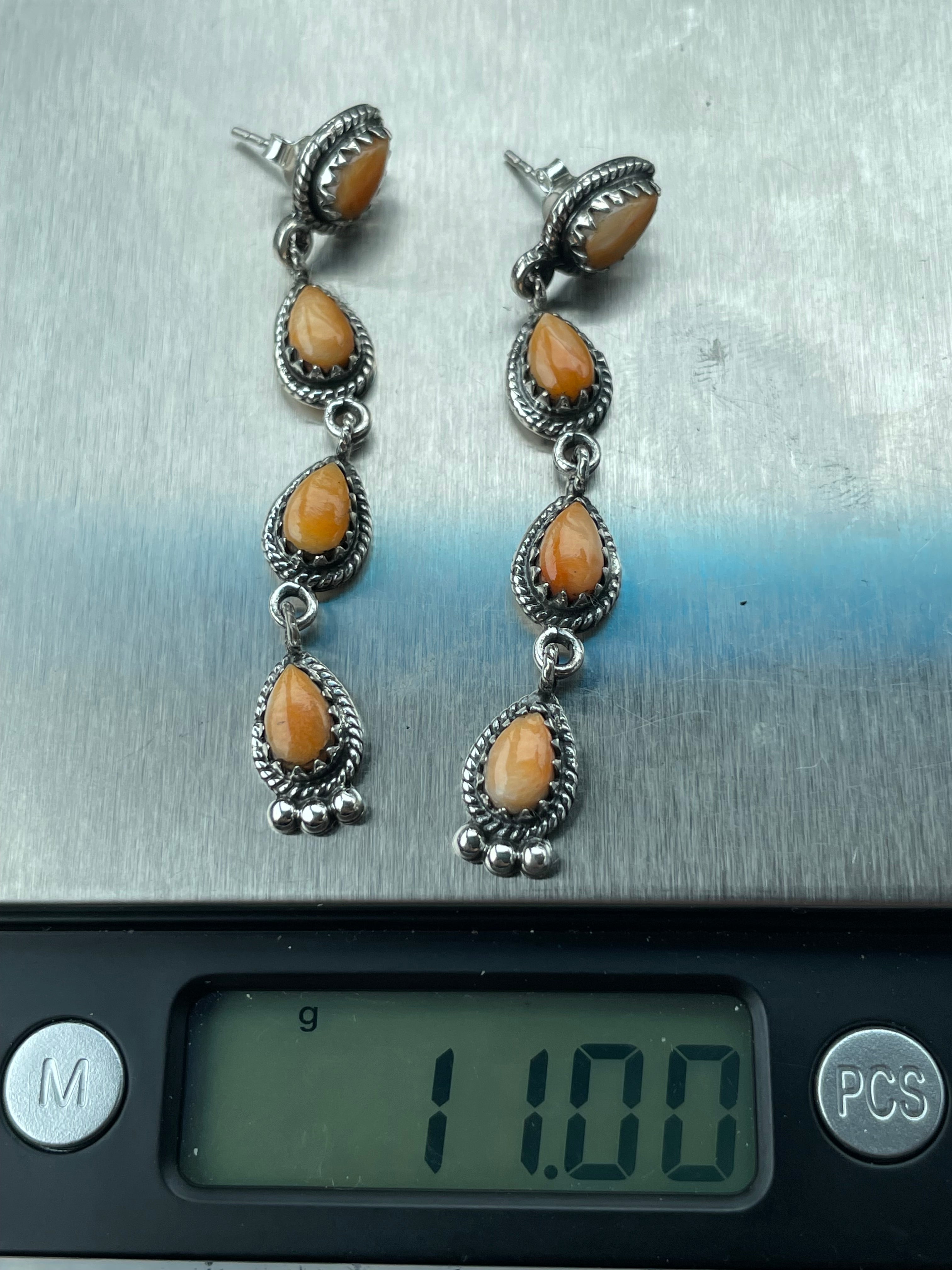 Spiny Oyster Drop Stud Earrings | 925 Sterling Silver B956