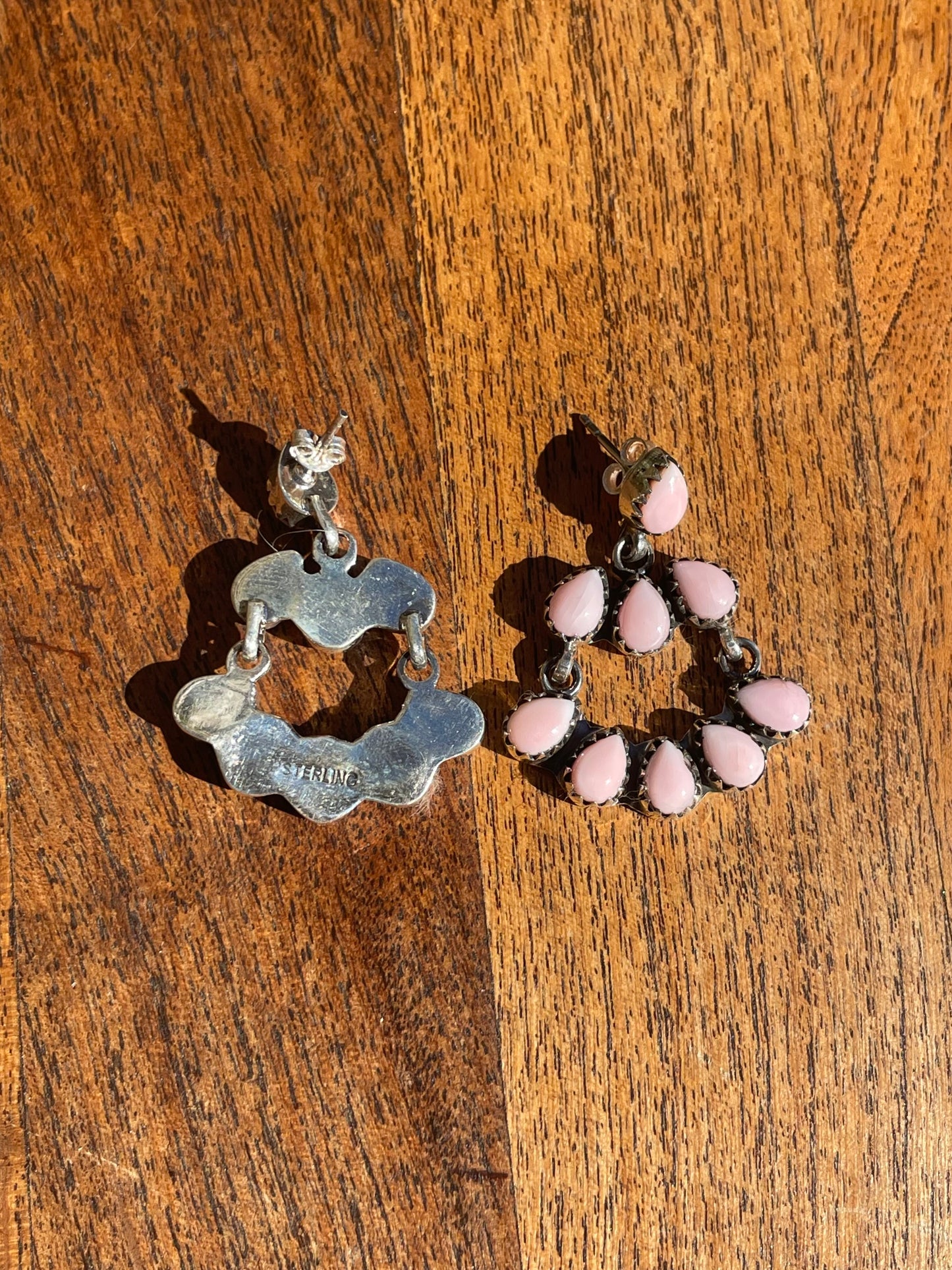 Pink Conch Chandelier Stud Earrings | 925 Sterling Silver C837