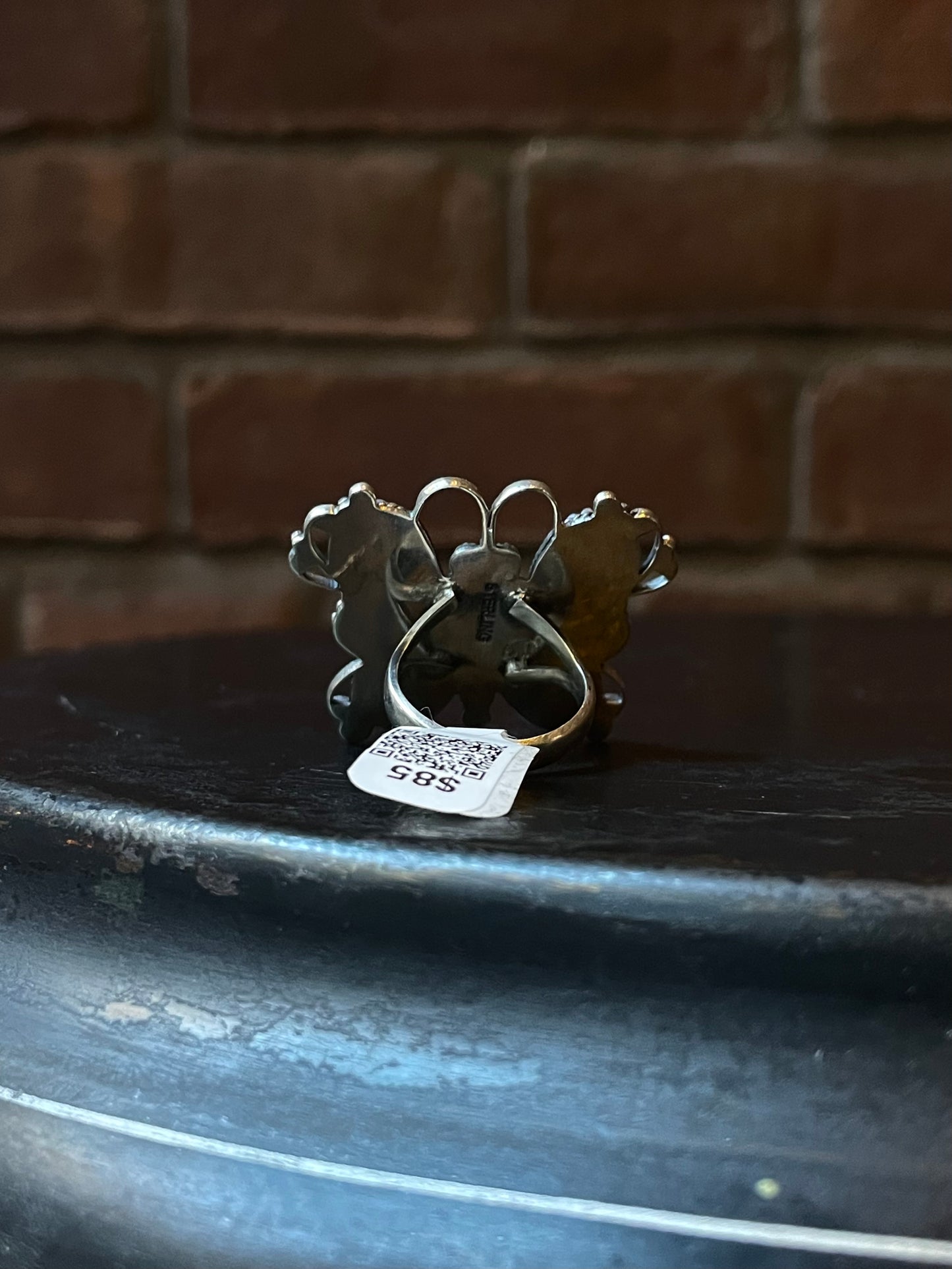 Kingman Turquoise Butterfly Ring | Sterling Silver | Size 7 | A337