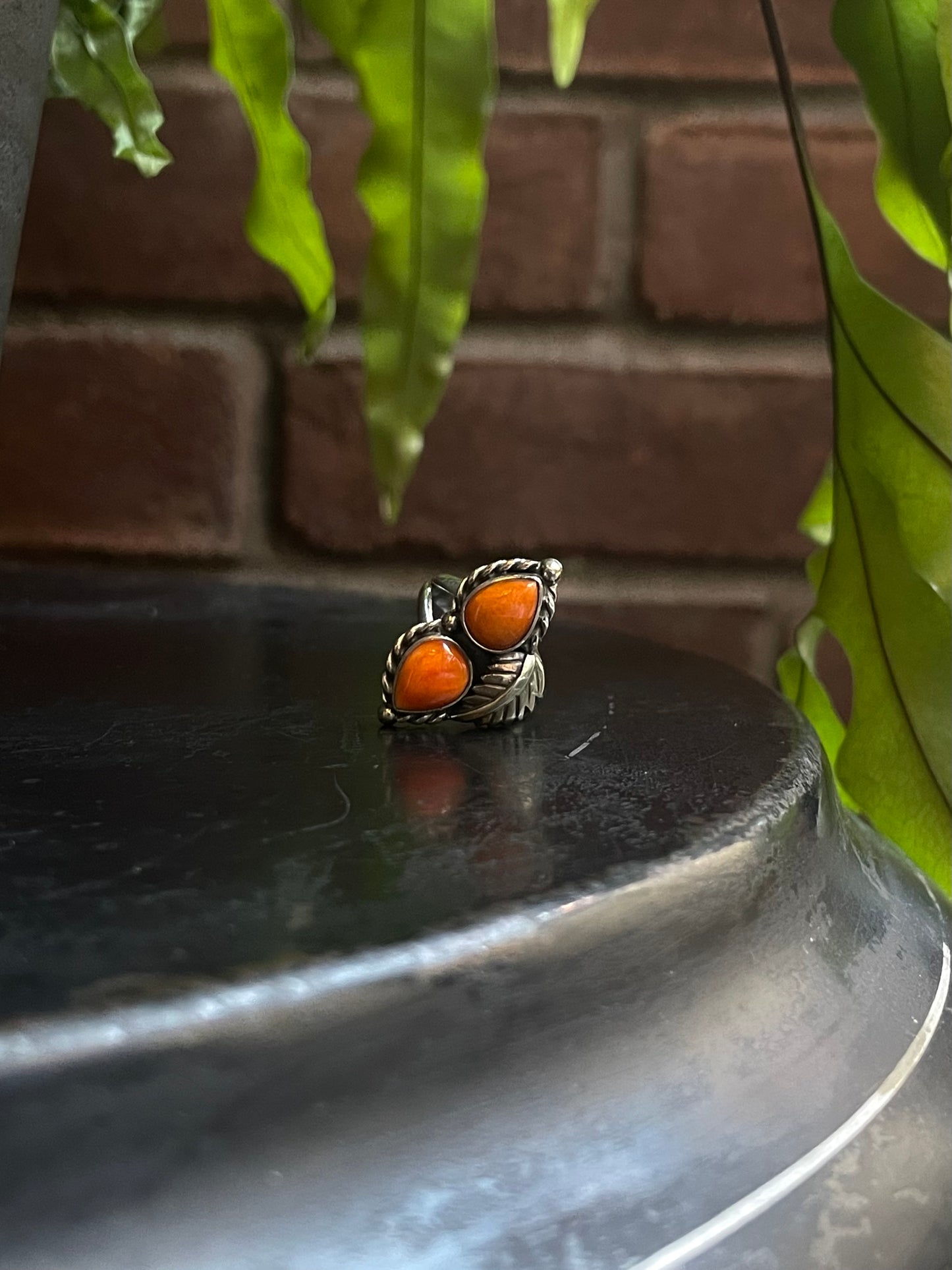 Spiny Oyster Feather Ring | Sterling Silver 925 | Size 5.75 C721