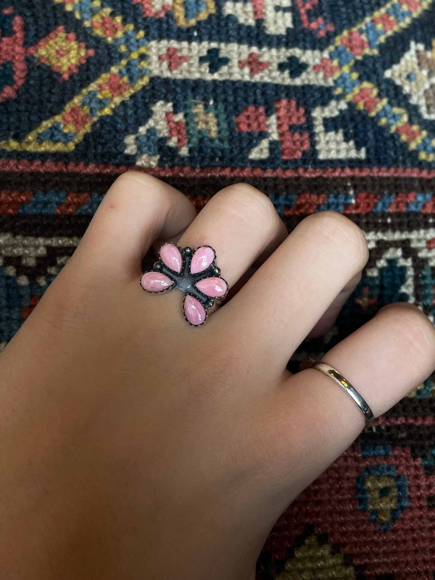 Pink Conch Naja Ring | Sterling Silver 925 Size 6.5 C713