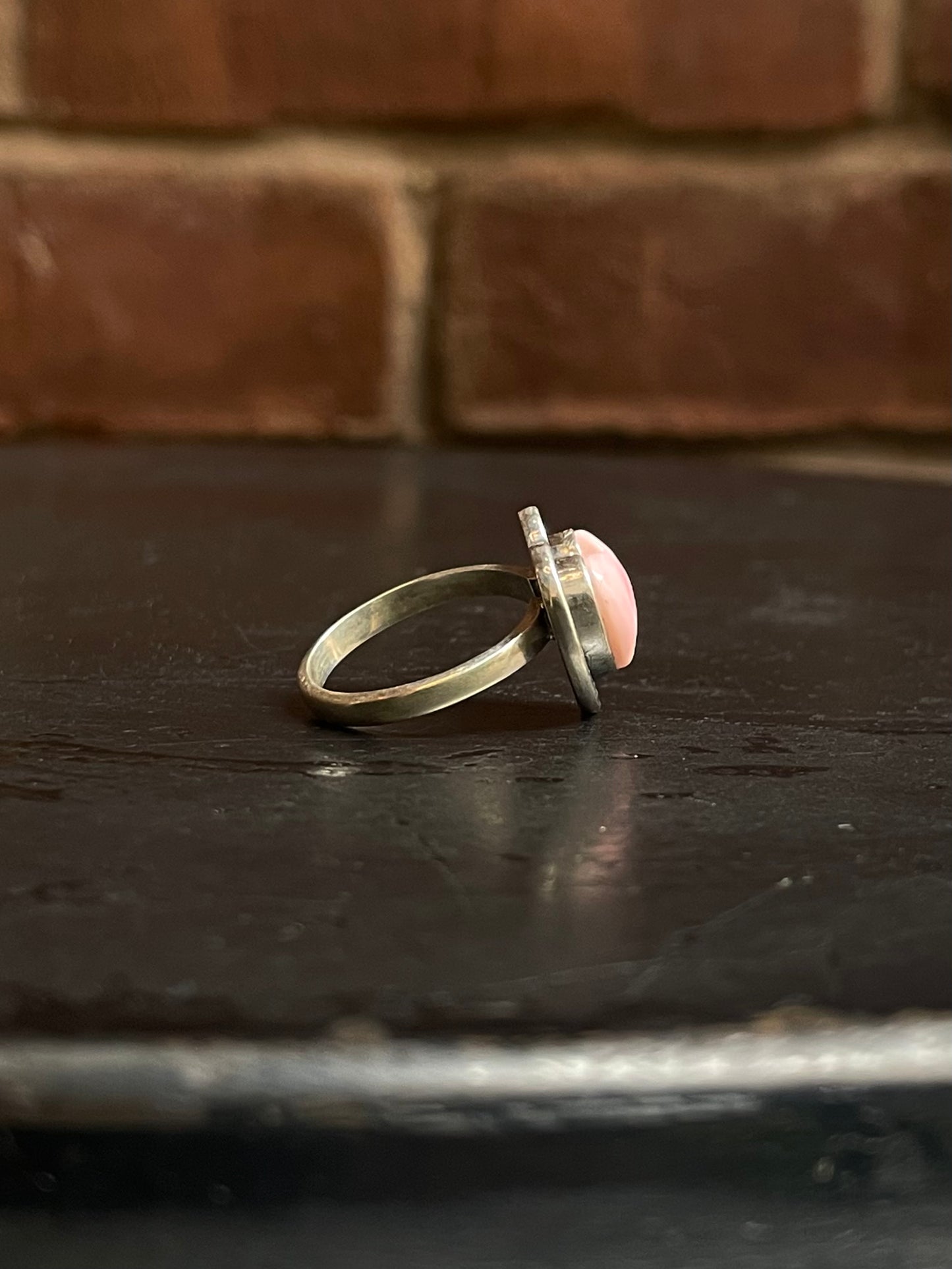 Pink Conch Heart Ring Size 6.75 | 925 Sterling Silver G122