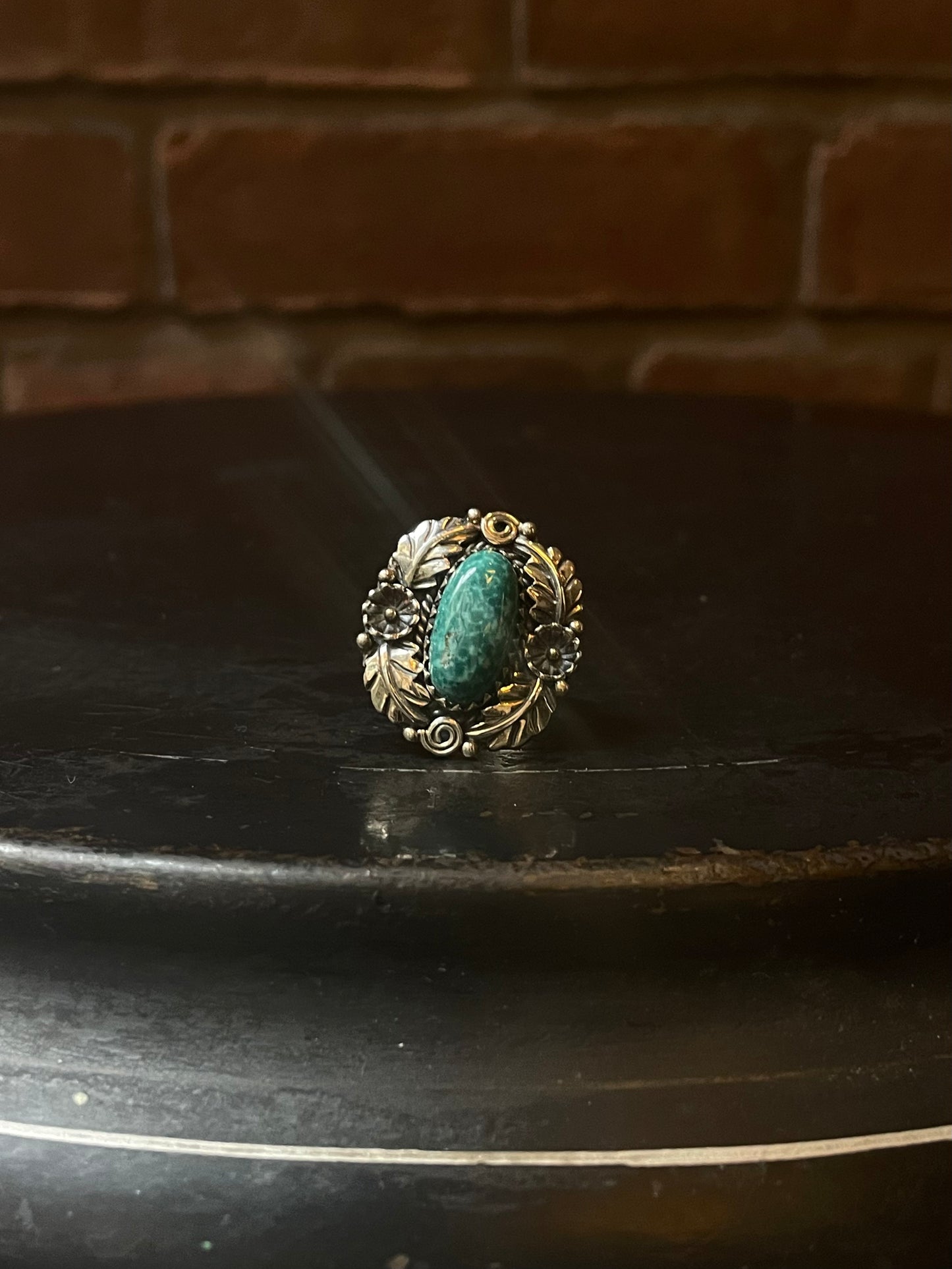 Turquoise Feather Ring Size 8.75 | 925 Sterling Silver C946