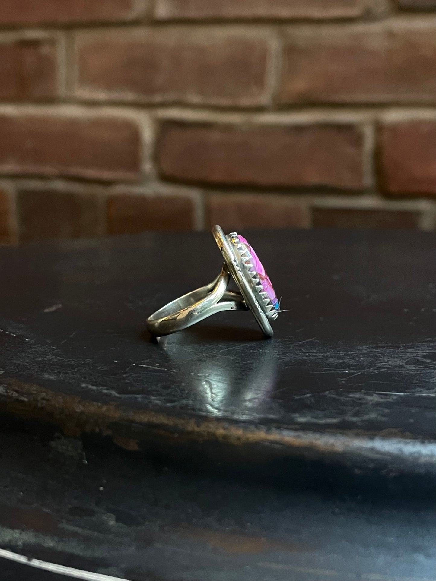 Pink Dahlia Stone Ring Size 9 | 925 Sterling Silver E462