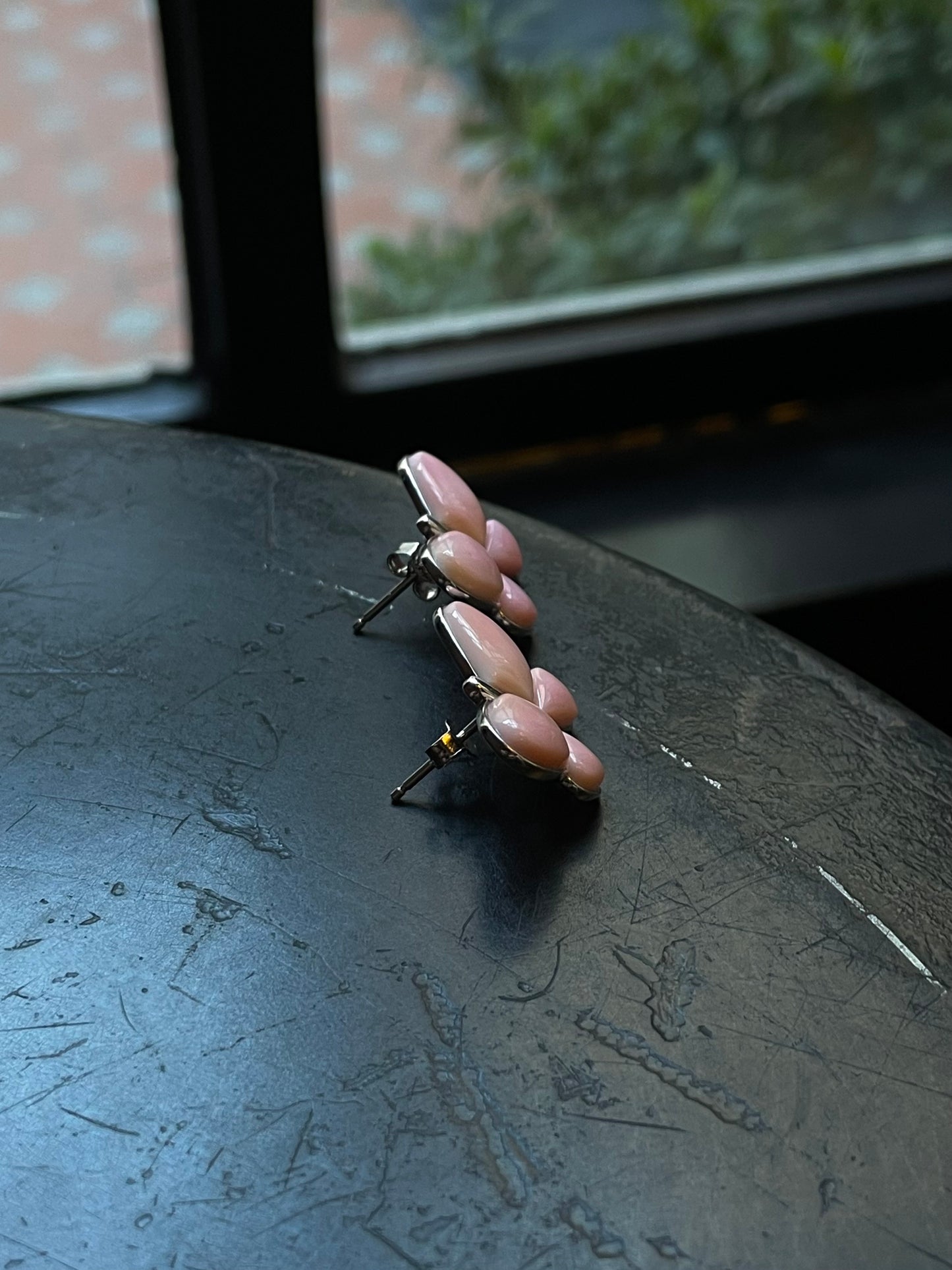 Pink Conch Butterfly Stud Earrings | 925 Sterling Silver E407