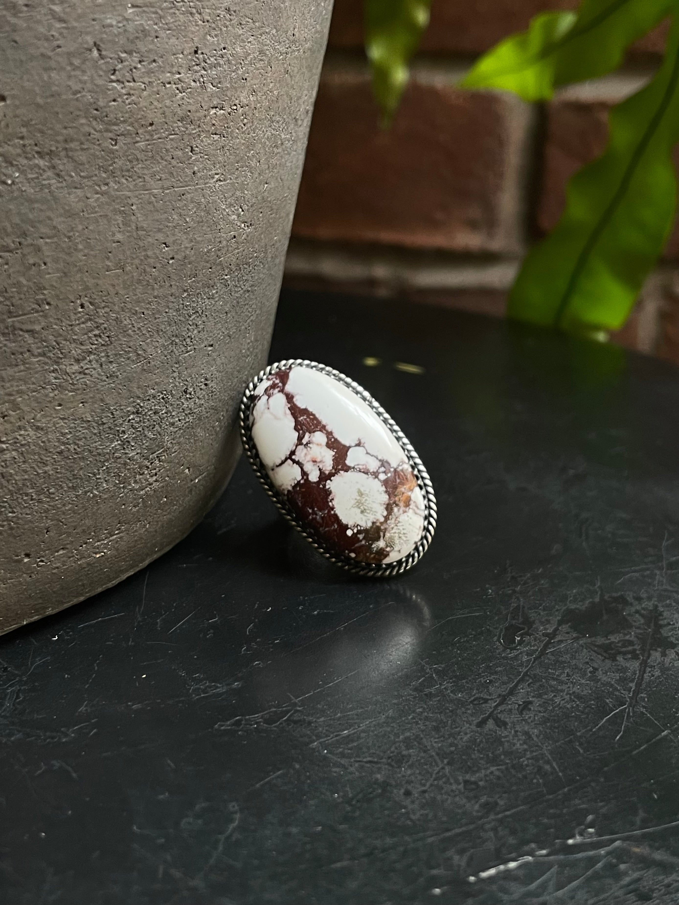 Wild Horse Stone Ring | Sterling Silver 925 | Size 10 C594