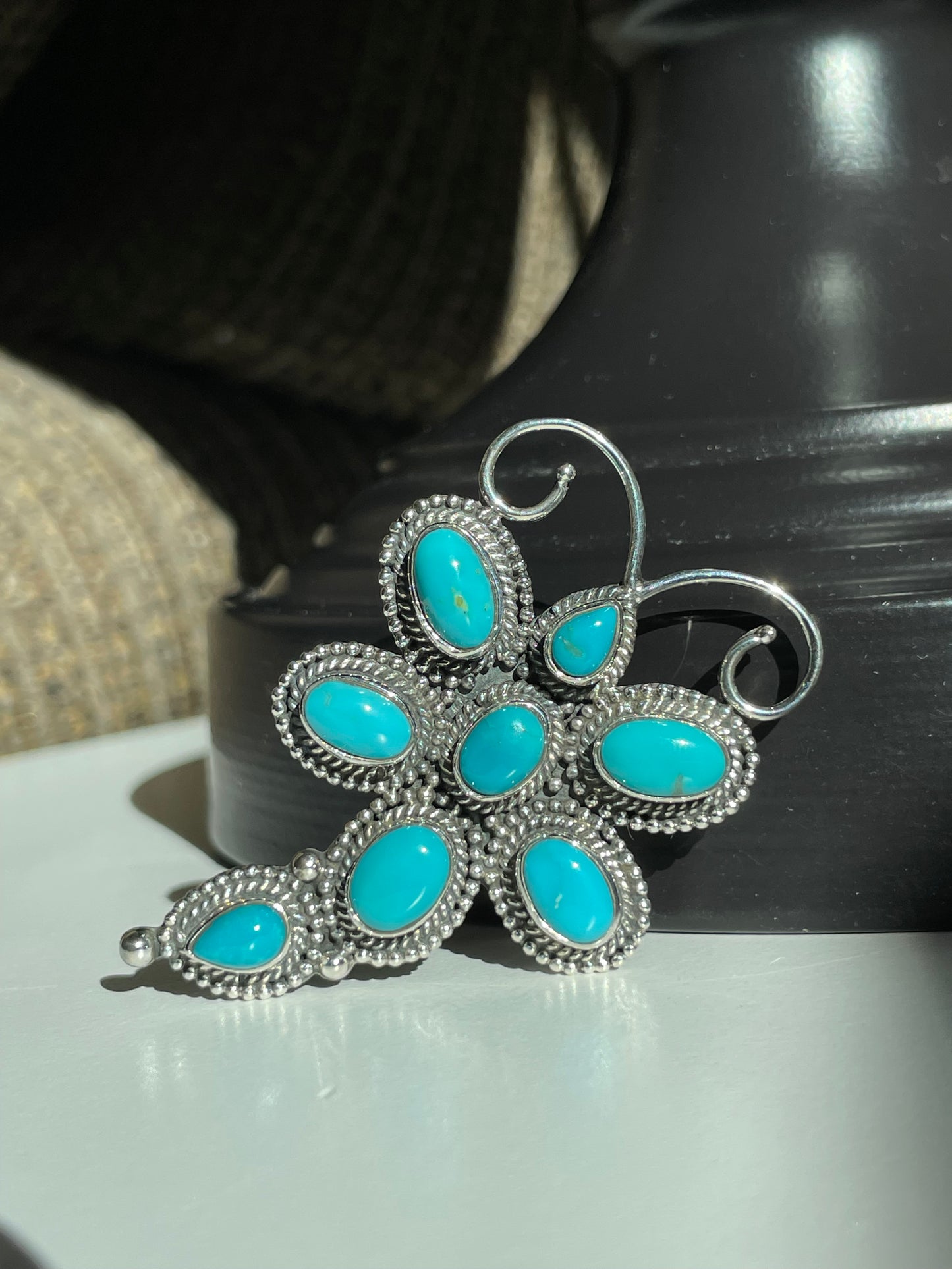 Turquoise Dragonfly Pendant | Sterling Silver 925 B859