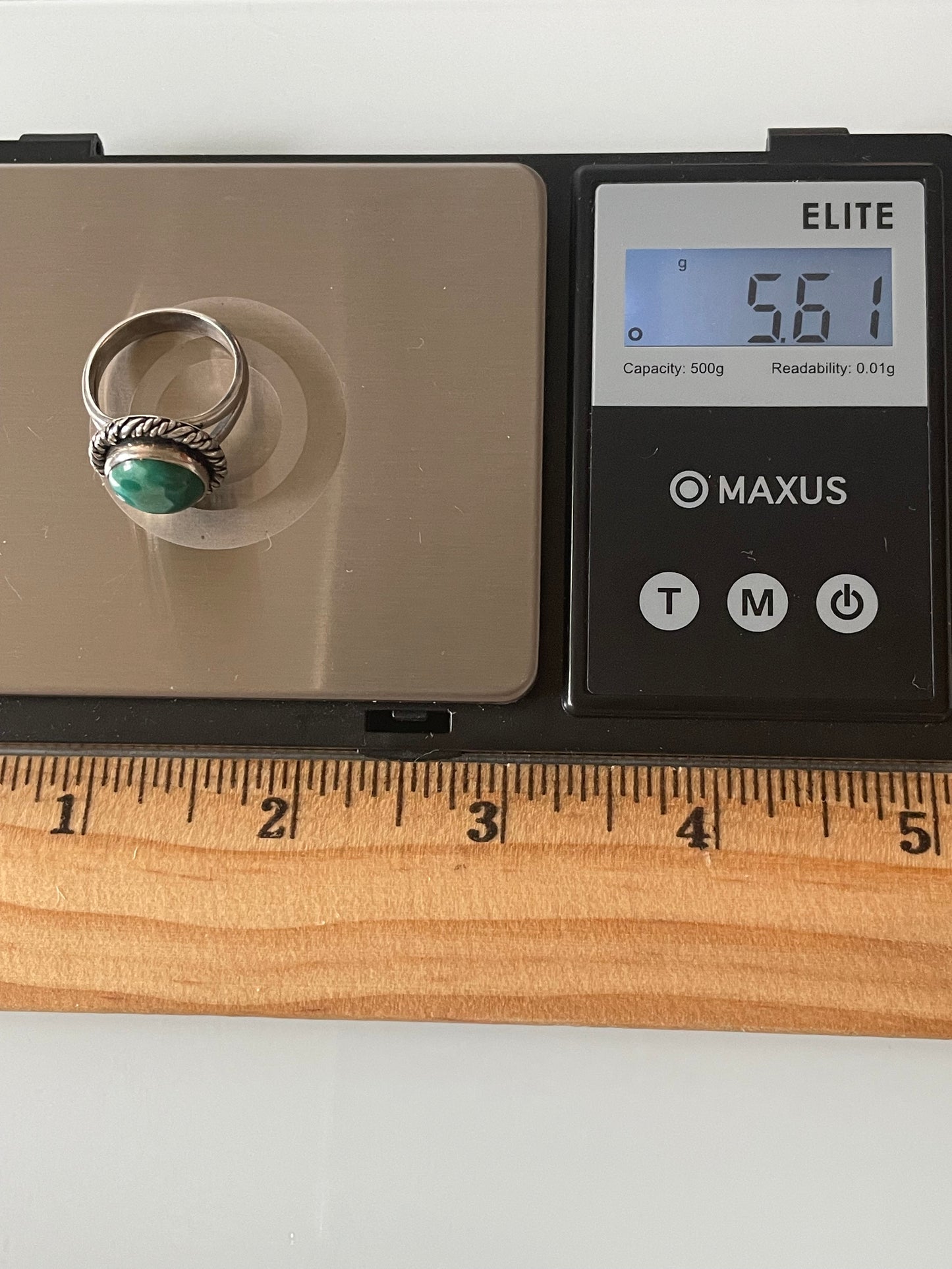 Turquoise Rope Design Ring Size 6 | 925 Sterling Silver G295