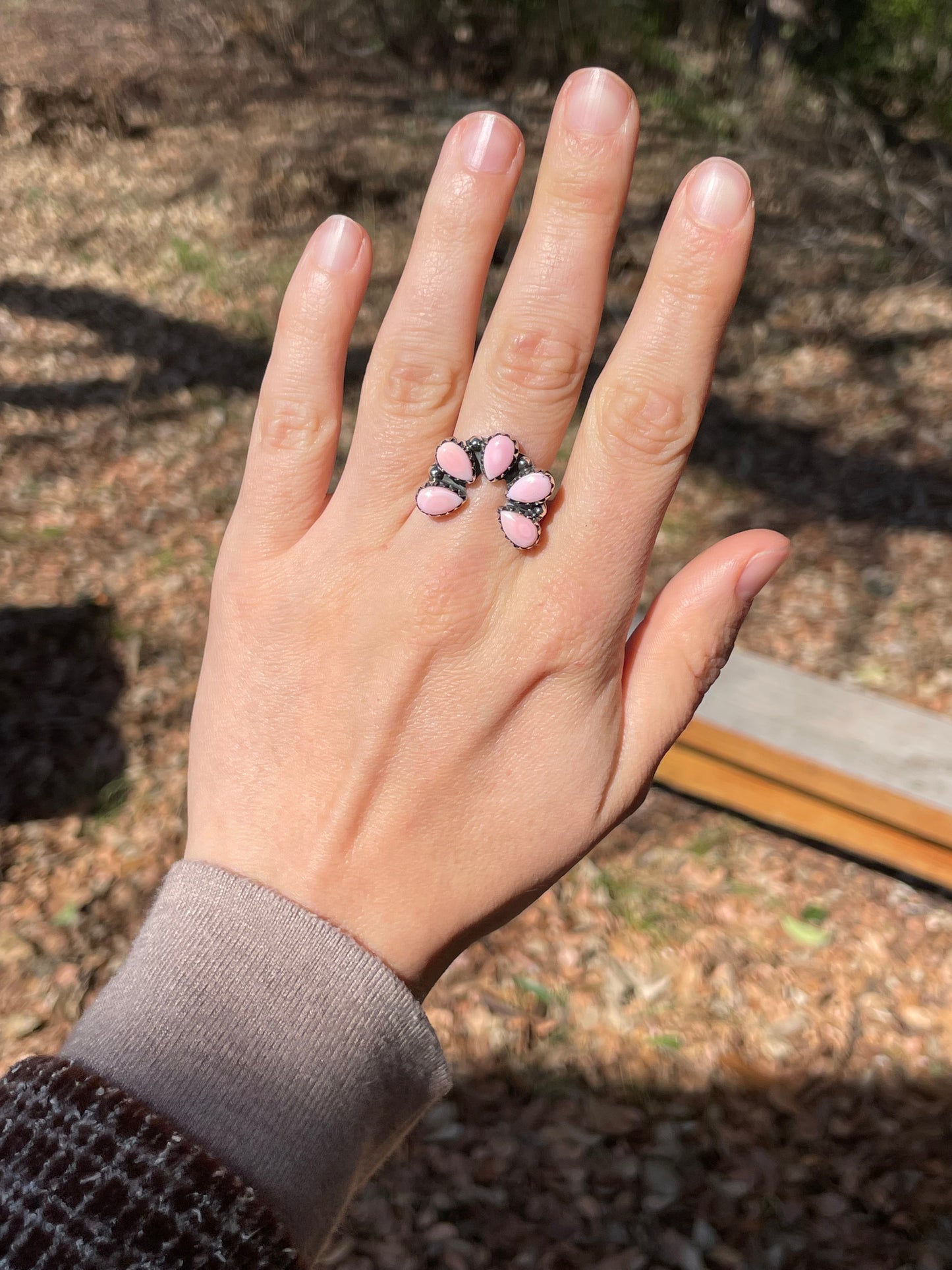 Pink Conch Naja Ring Size 7 | 925 Sterling Silver Southwest D101