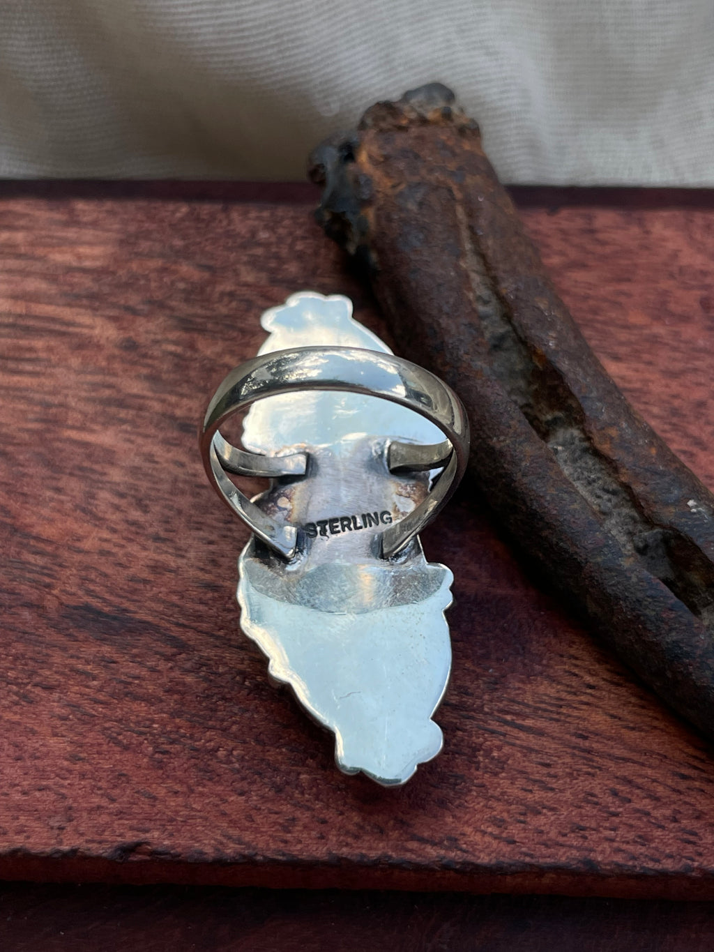 Pink Conch Floral Double Teardrop Ring | 925 Sterling Silver Size 8 C585
