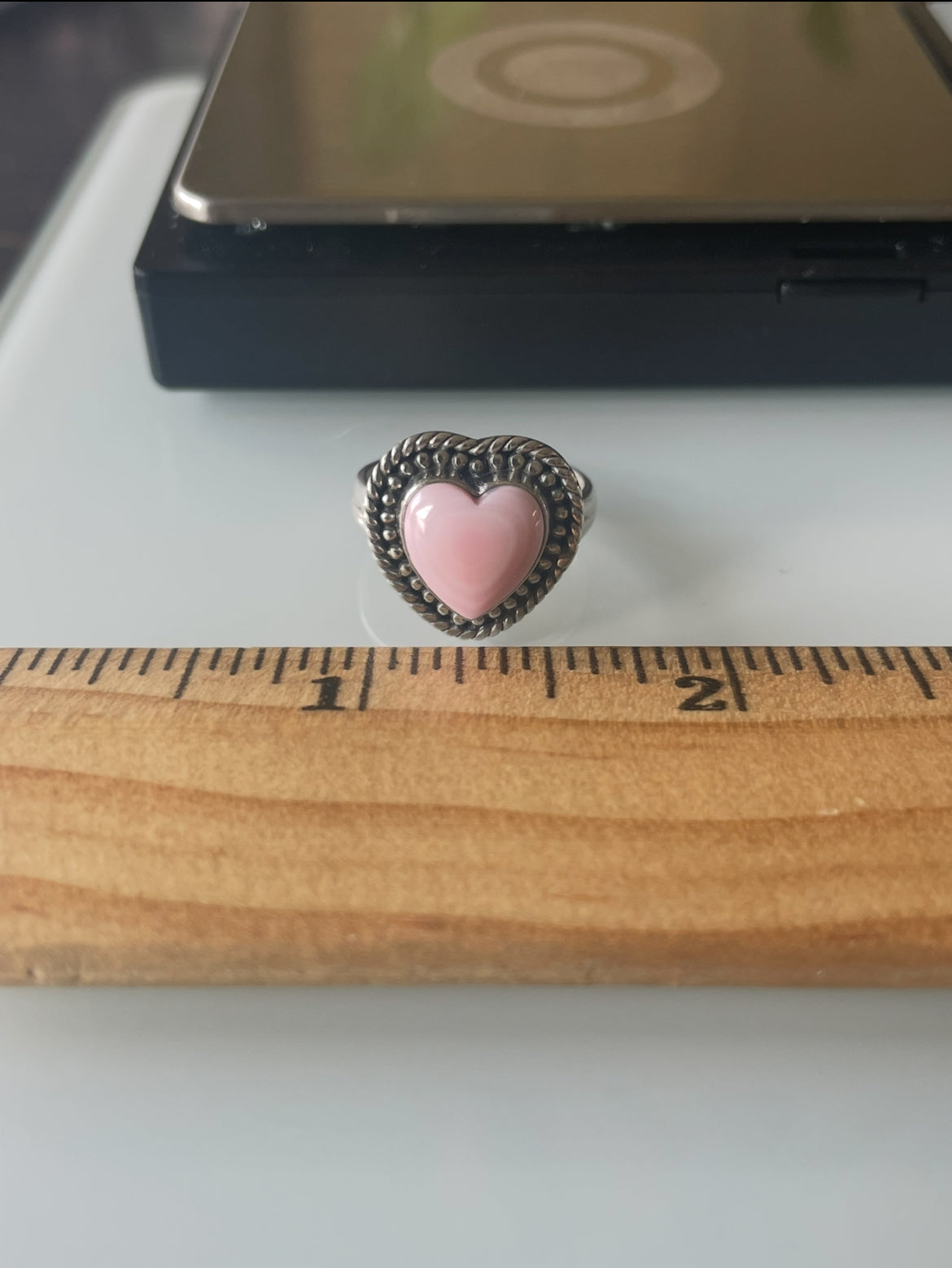 Pink Conch Heart Ring Size 7.75 | 925 Sterling Silver G118