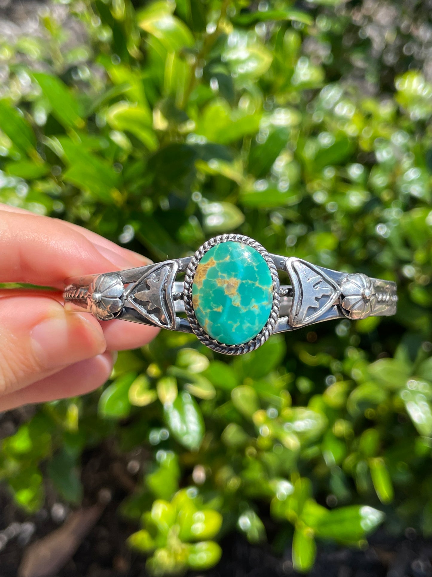 Kingman Turquoise Cuff Bracelet | 925 Sterling Silver D148