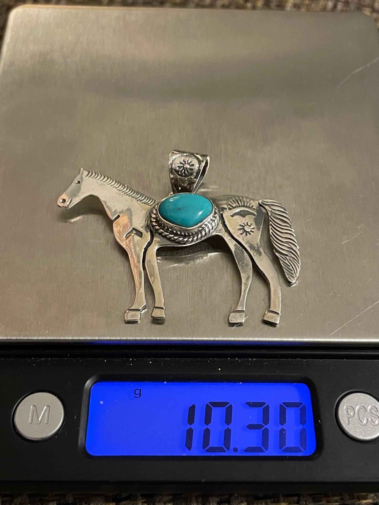 Turquoise Horse Pendant | Sterling Silver 925 B791