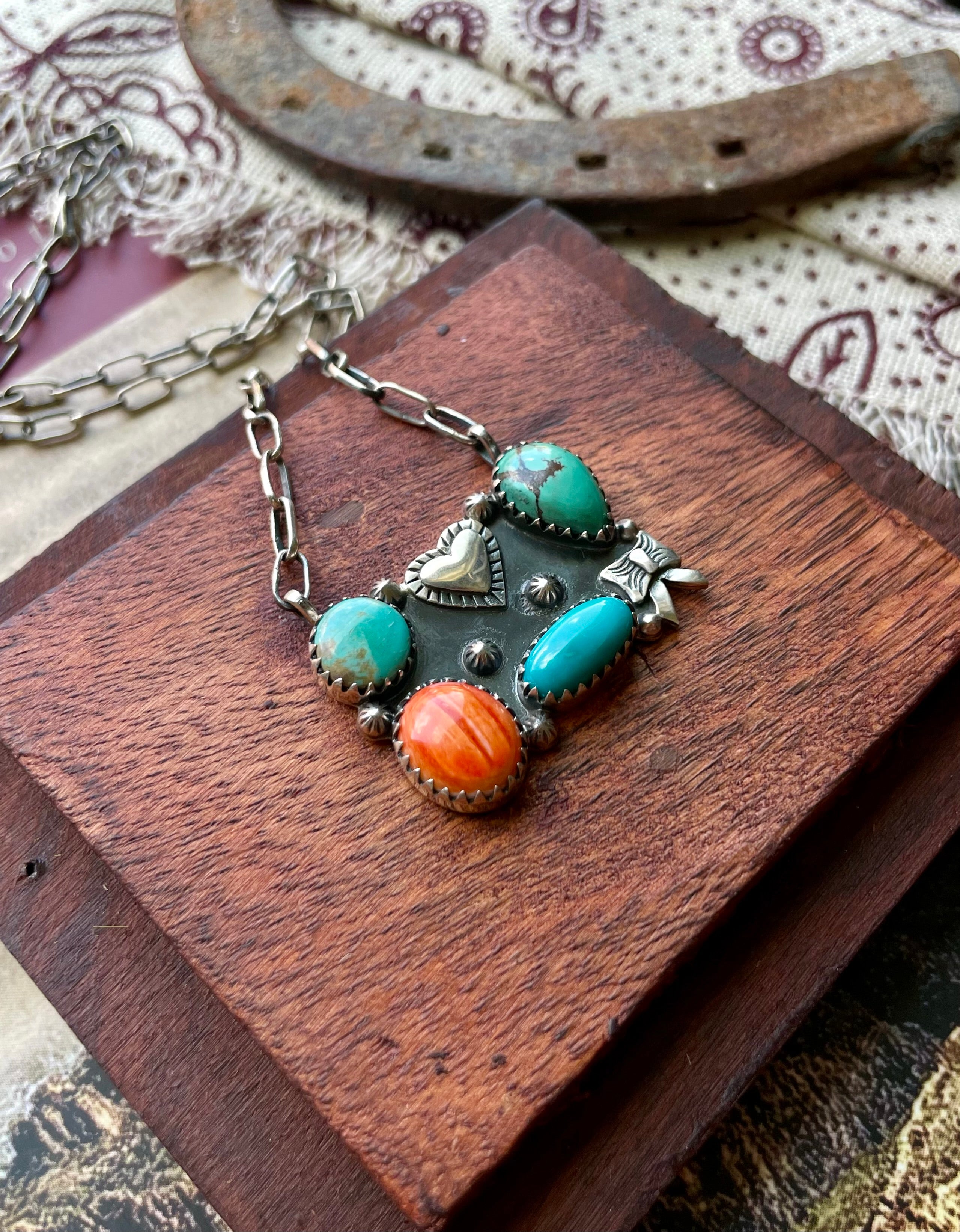 Multi-Stone Heart Necklace | 925 Sterling Silver D205