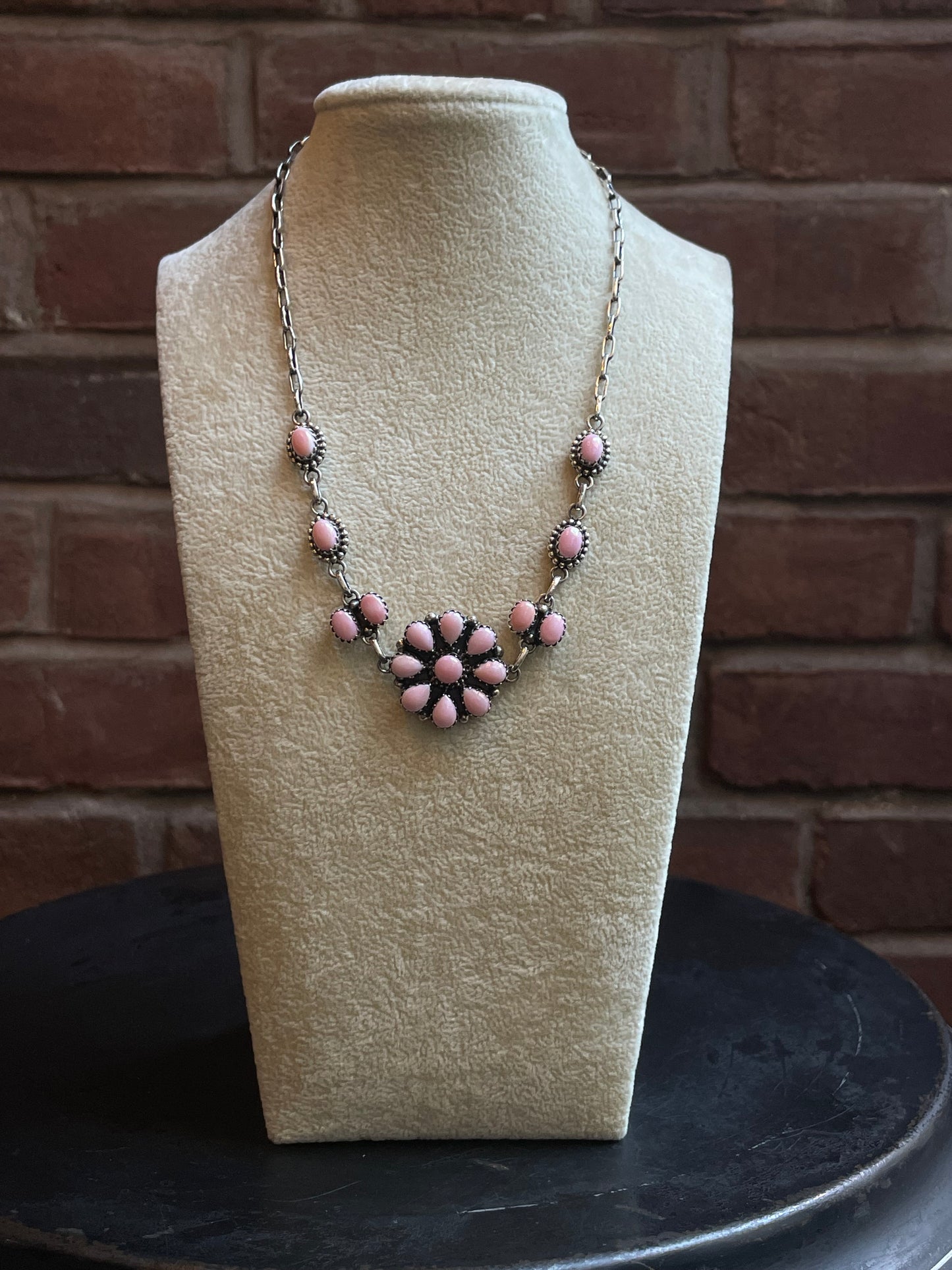Pink Conch Flower Necklace | 925 Sterling Silver E359