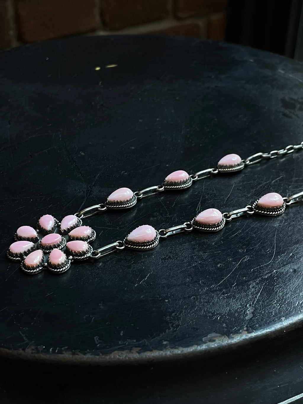 Pink Conch Flower Necklace | 925 Sterling Silver E336