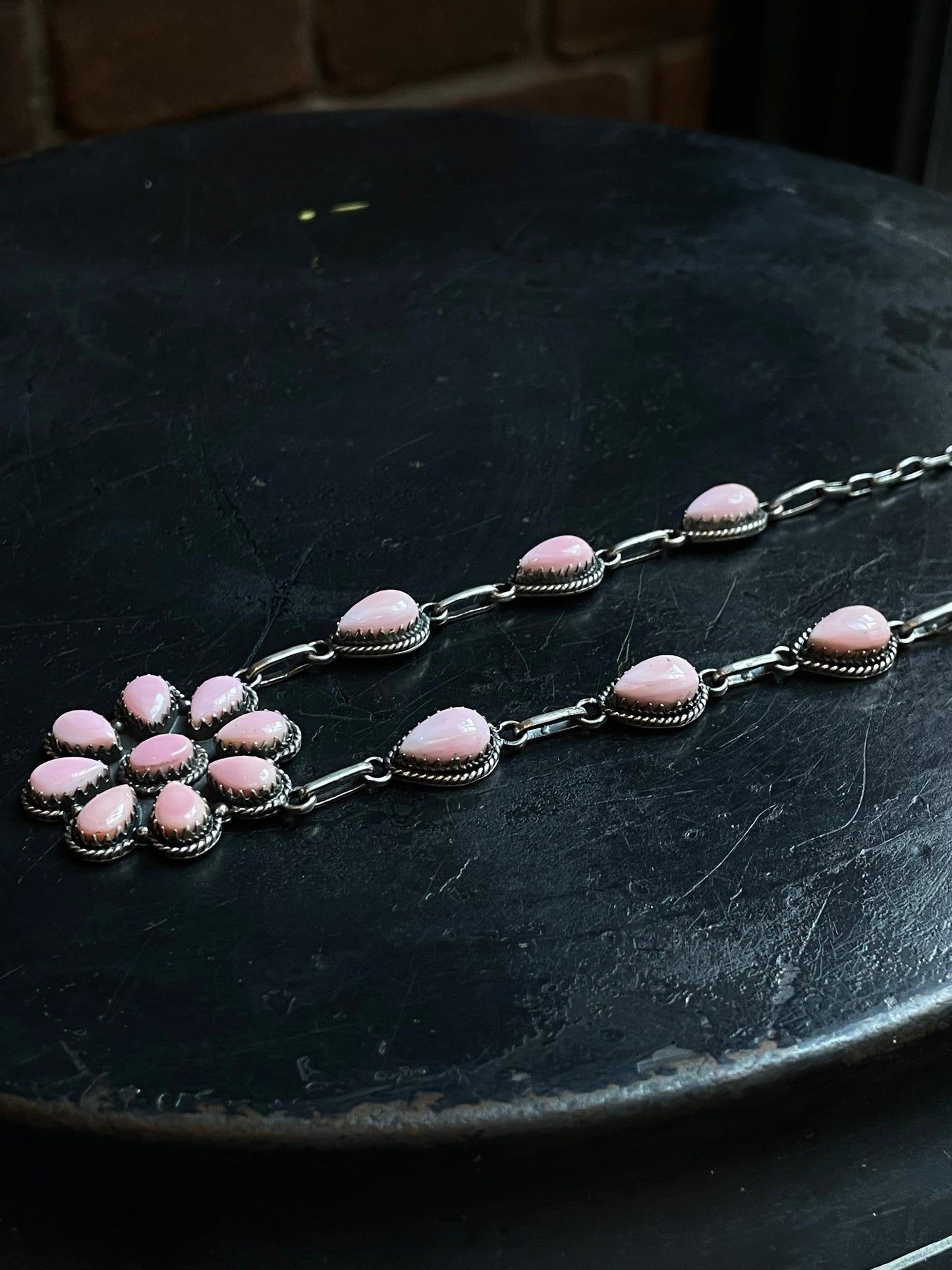 Pink Conch Flower Necklace | 925 Sterling Silver E336