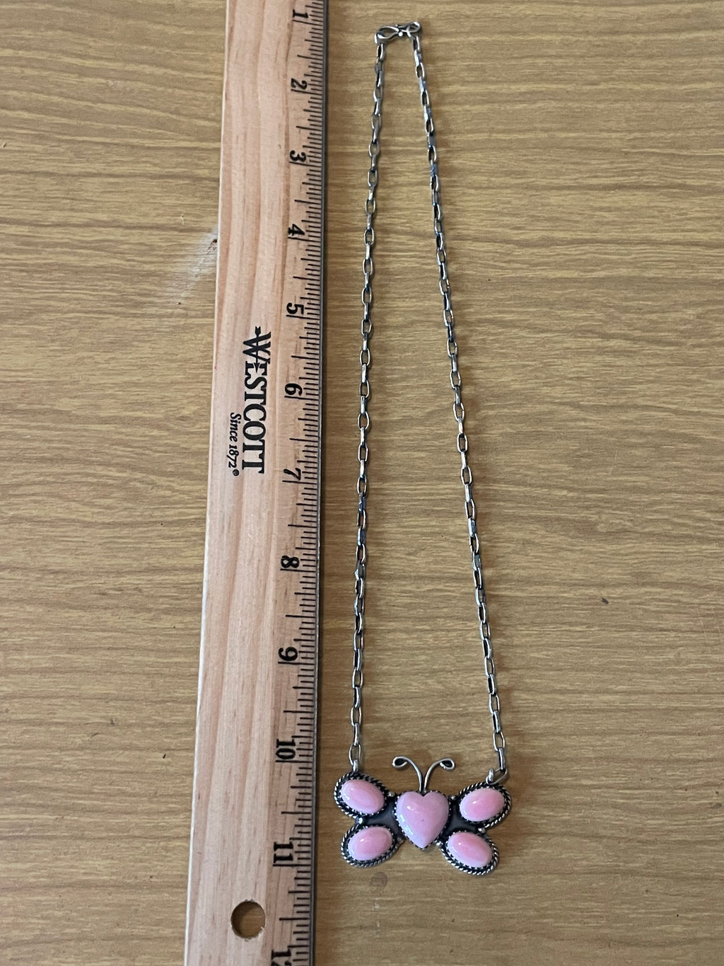 Pink Conch Butterfly Heart Necklace | 925 Sterling Silver E972