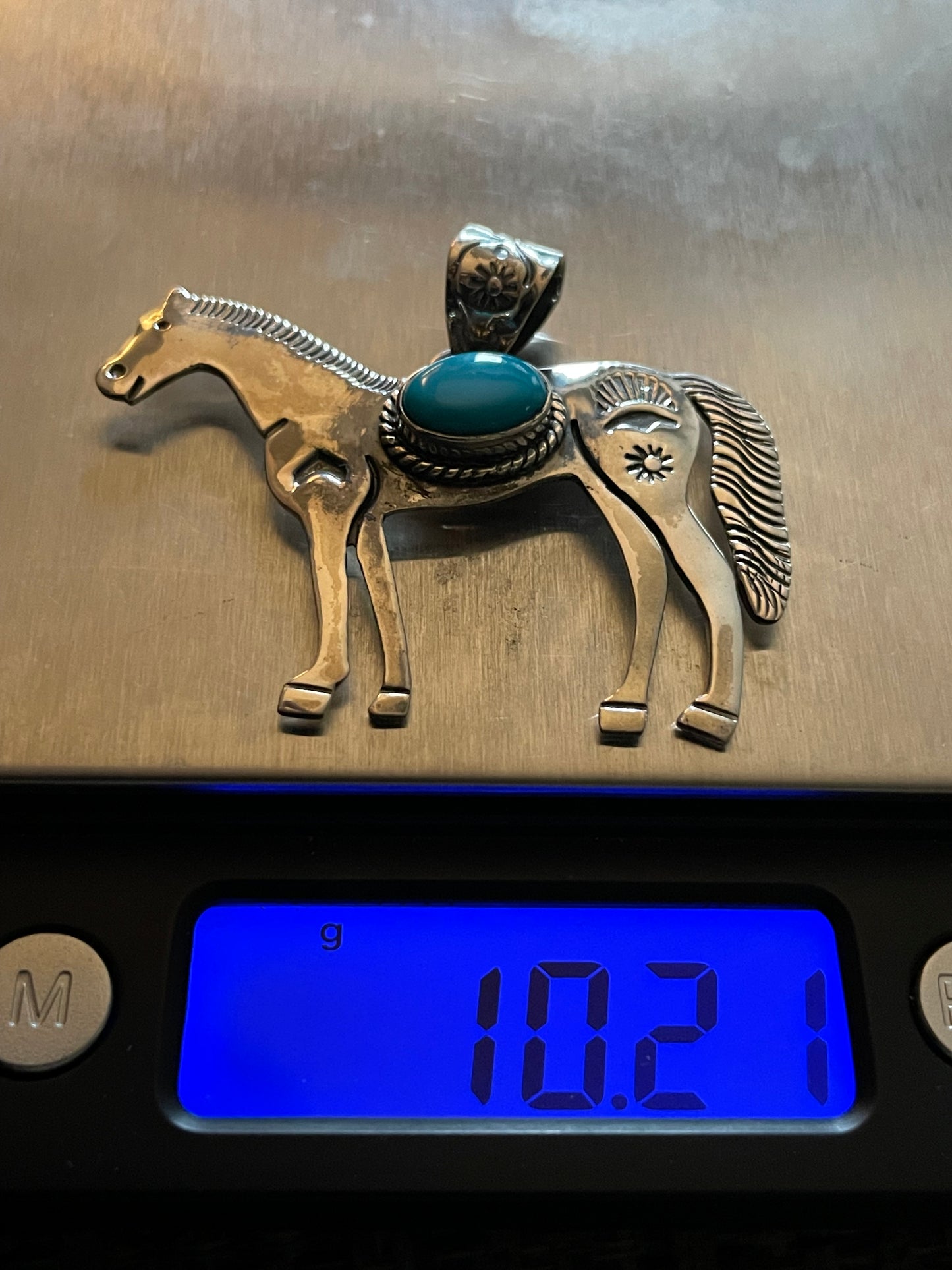 Turquoise Horse Pendant | Sterling Silver 925 B828