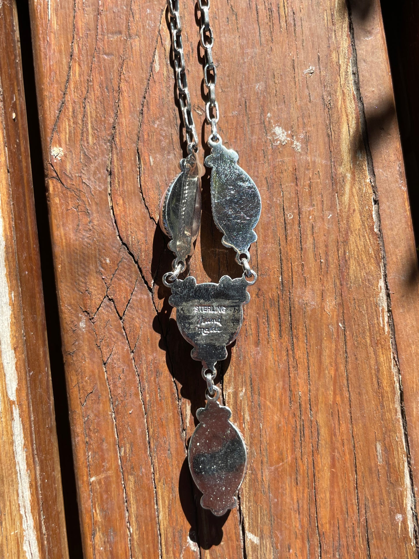 Pink Conch Drop Necklace | Sterling Silver 925 | Long Teardrop Statement | B868