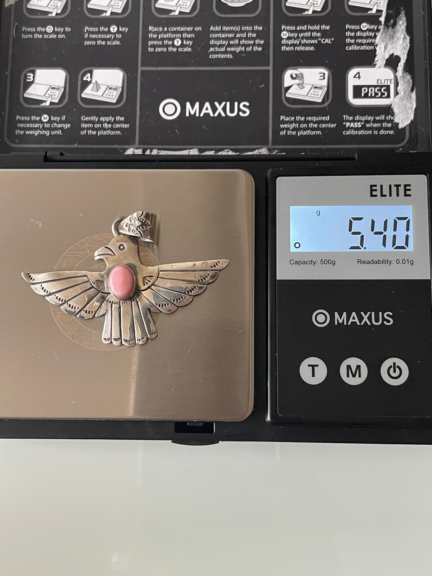 Pink Conch Thunderbird Pendant | 925 Sterling Silver E501
