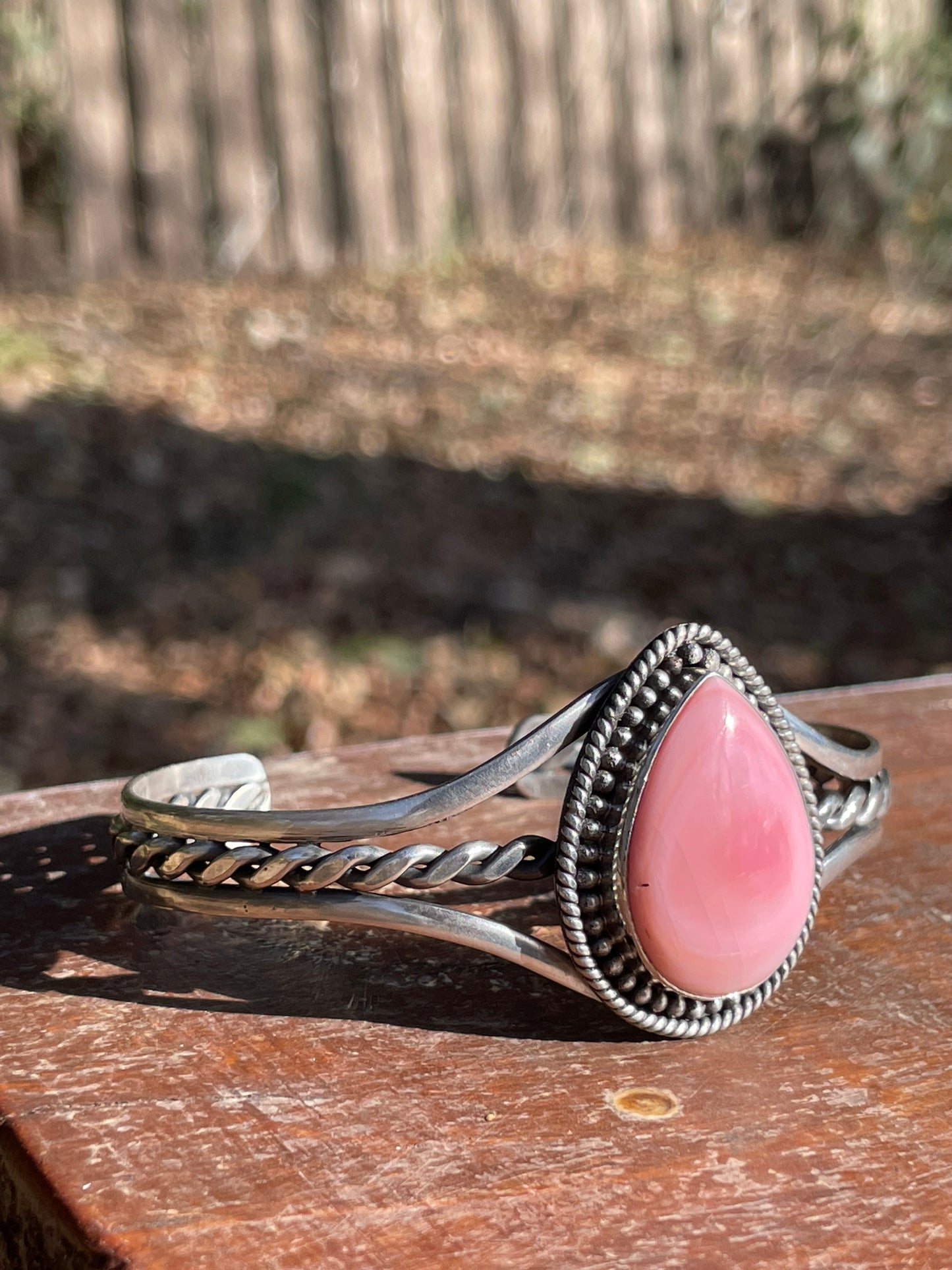 Pink Conch Cuff Bracelet | 925 Sterling Silver Southwest D120
