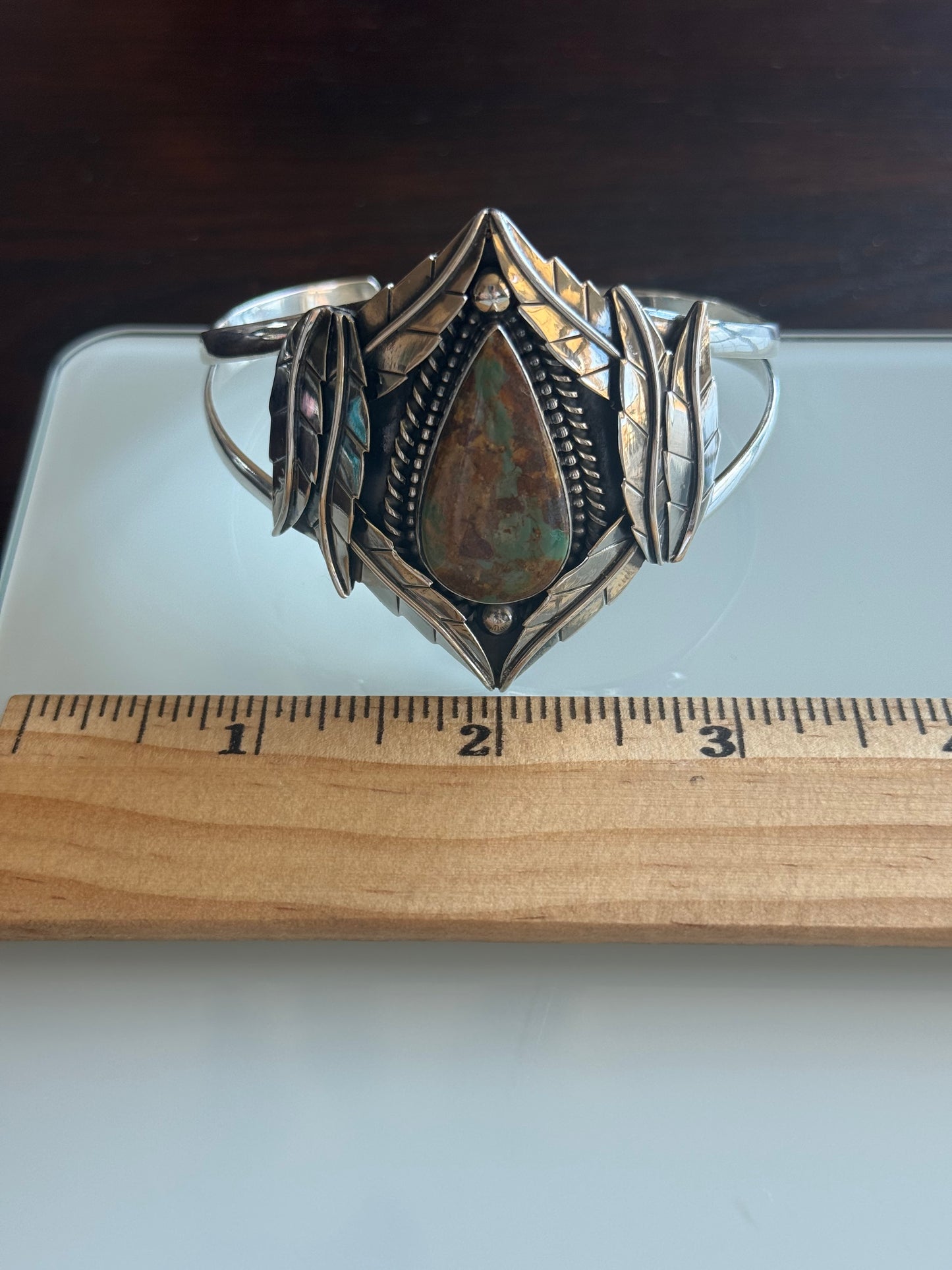 Turquoise Teardrop Cuff | Sterling Silver | A996