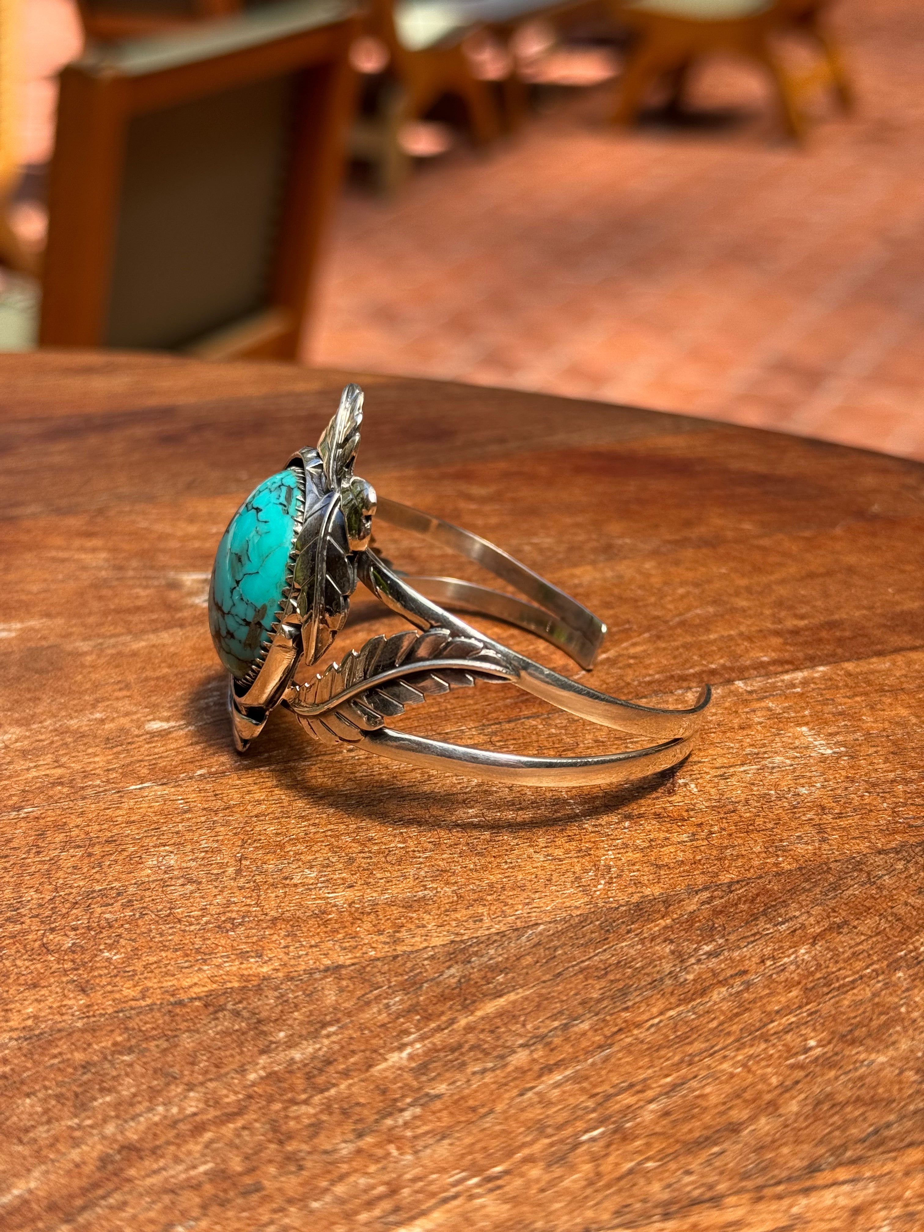Turquoise Cuff Bracelet | Kingman | 925 Sterling Silver A560