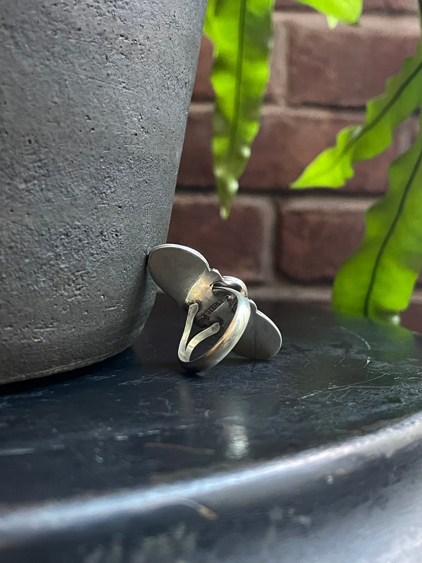 Kingman Turquoise 3 Stone Ring Size 8 | 925 Sterling Silver C583