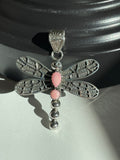 Pink Conch Dragonfly Pendant | Sterling Silver 925 B850
