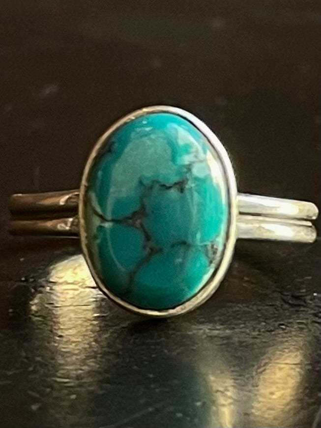 Kingman Turquoise Ring | Sterling Silver | Size 9 G350