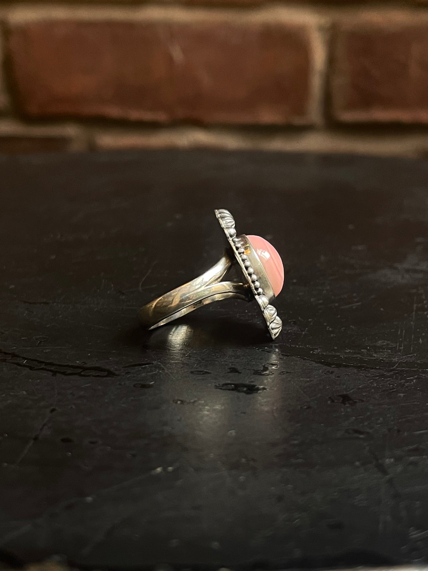 Pink Conch Ring Size 8 | 925 Sterling Silver G116