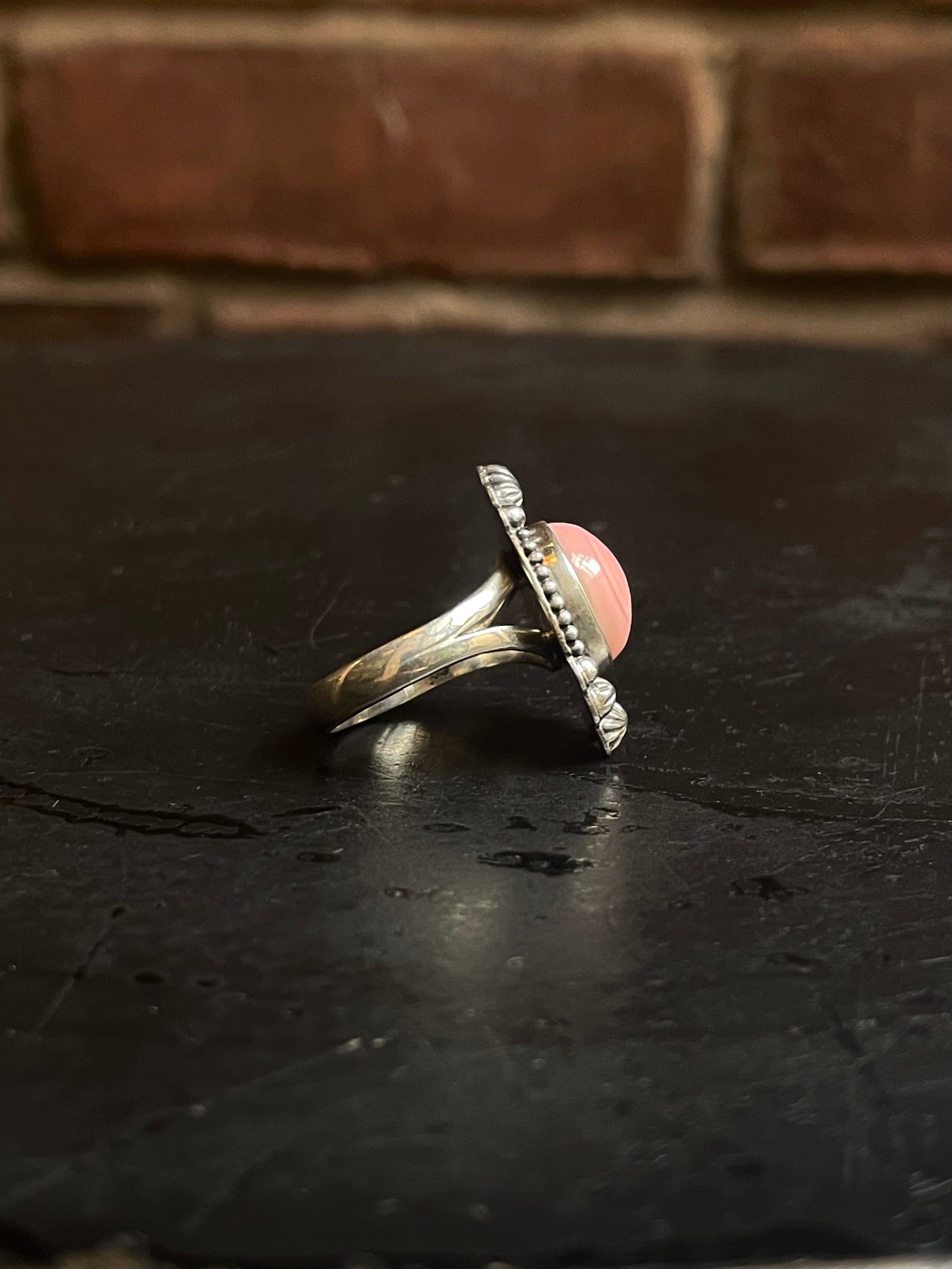 Pink Conch Ring Size 8 | 925 Sterling Silver G116