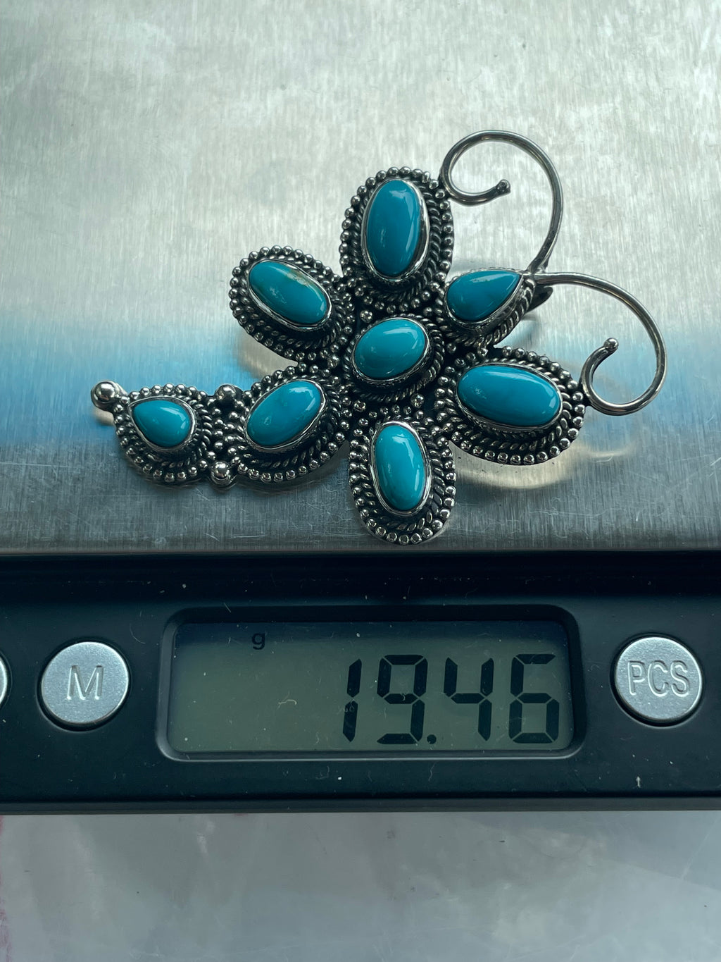 Kingman Turquoise Dragonfly Pendant | 925 Sterling Silver B628