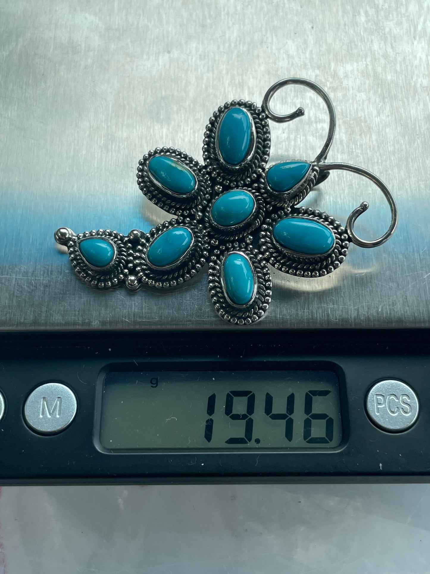 Kingman Turquoise Dragonfly Pendant | 925 Sterling Silver B628