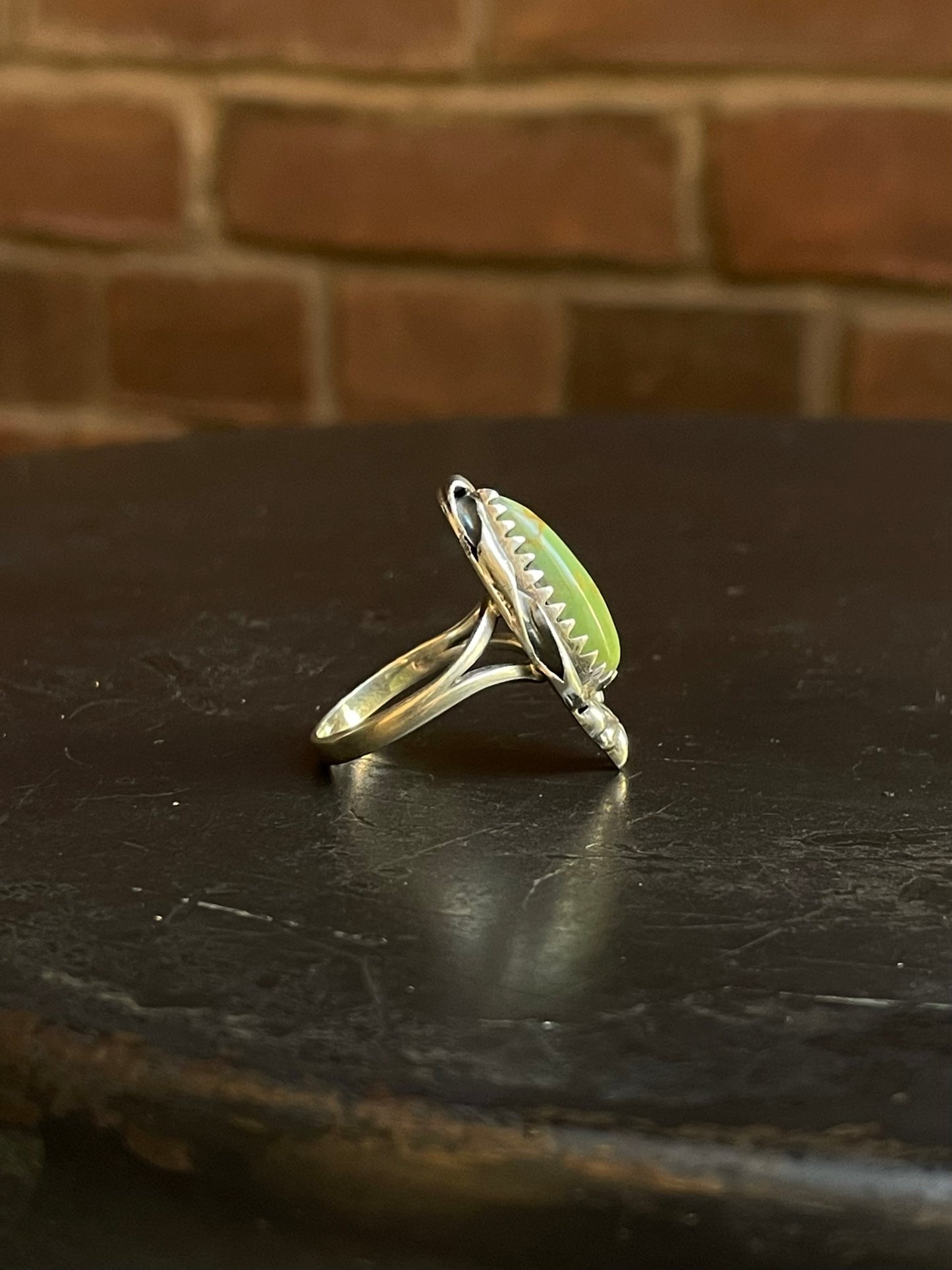 Turquoise Tear Drop Ring Size 8.5 | Sterling Silver E856