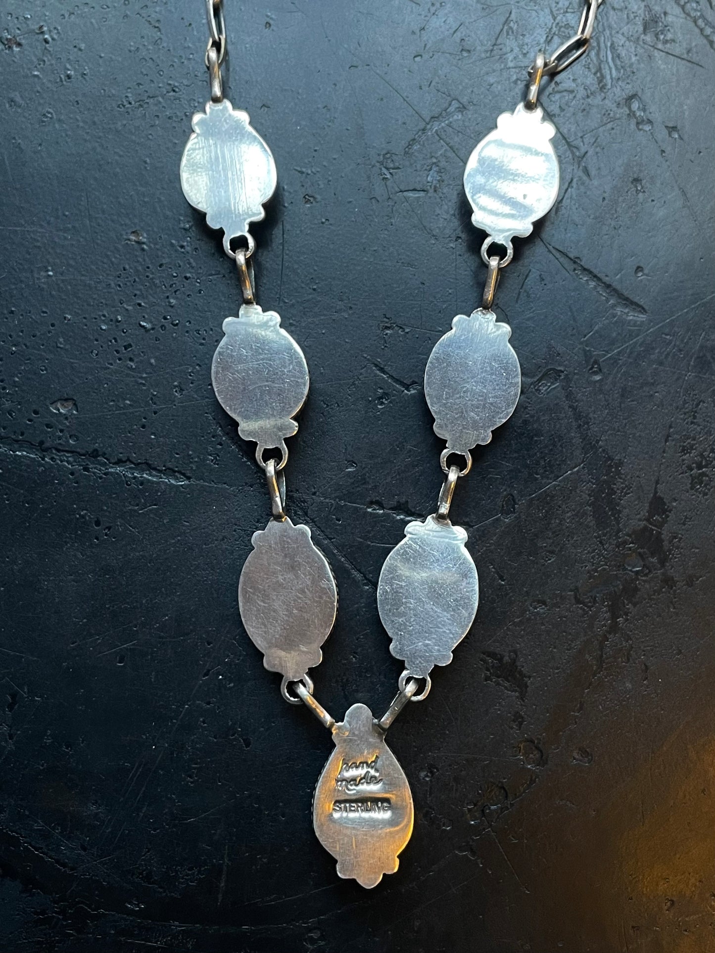 Orange Spiny Oyster Station Necklace | 925 Sterling Silver E600