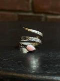 Pink Conch Snake Ring | 925 Sterling Silver Size 7.5 E459