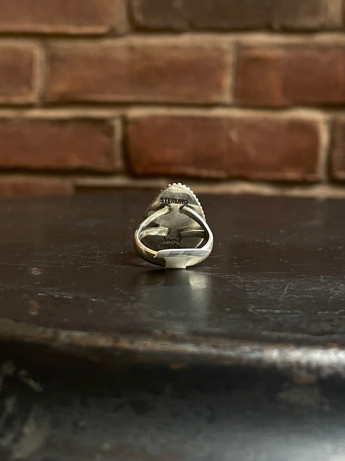 Spiny Oyster Teardrop Ring | Sterling Silver | Size 7 | A760