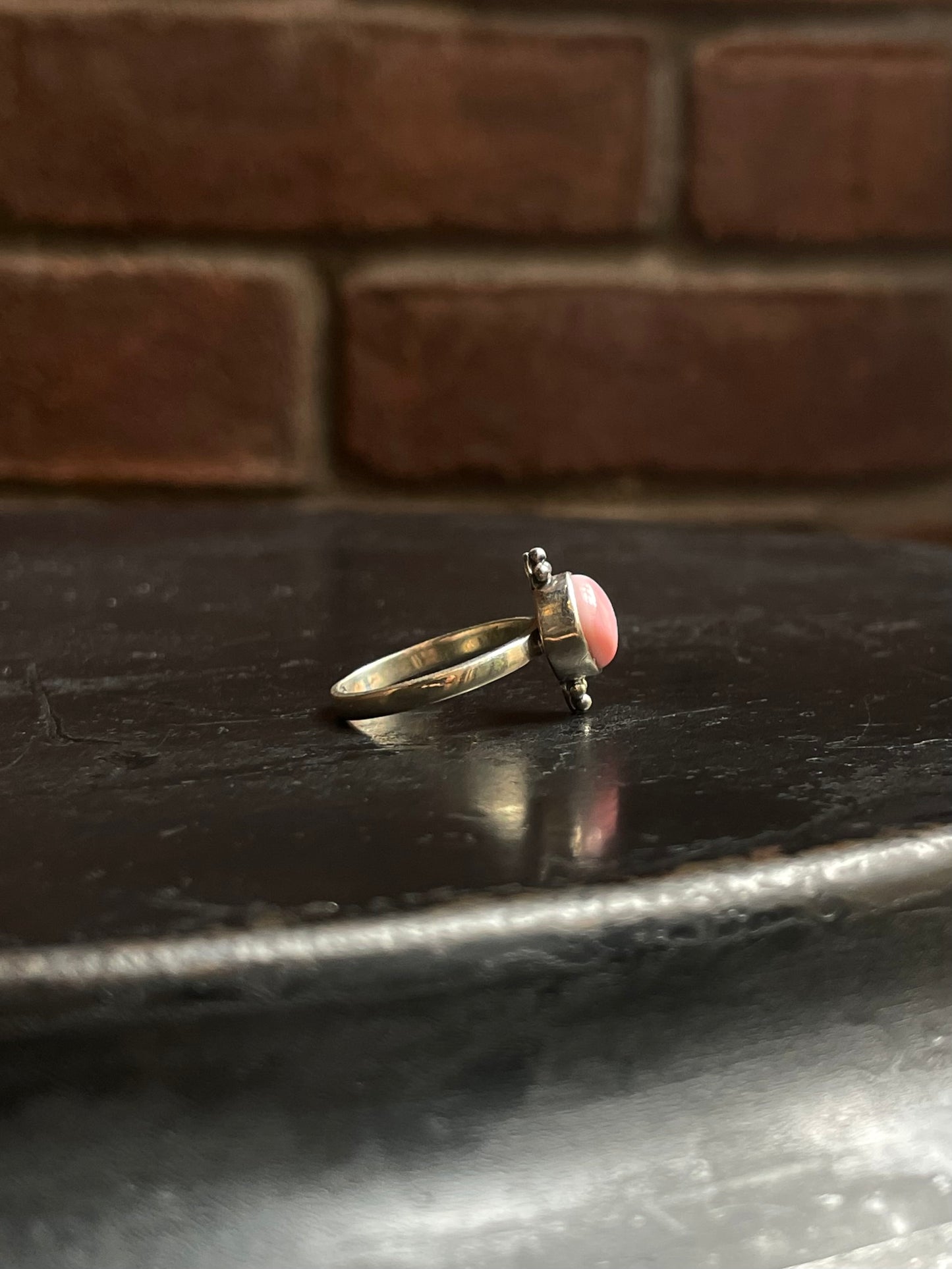 Pink Conch Ring Size 8 | 925 Sterling Silver E757