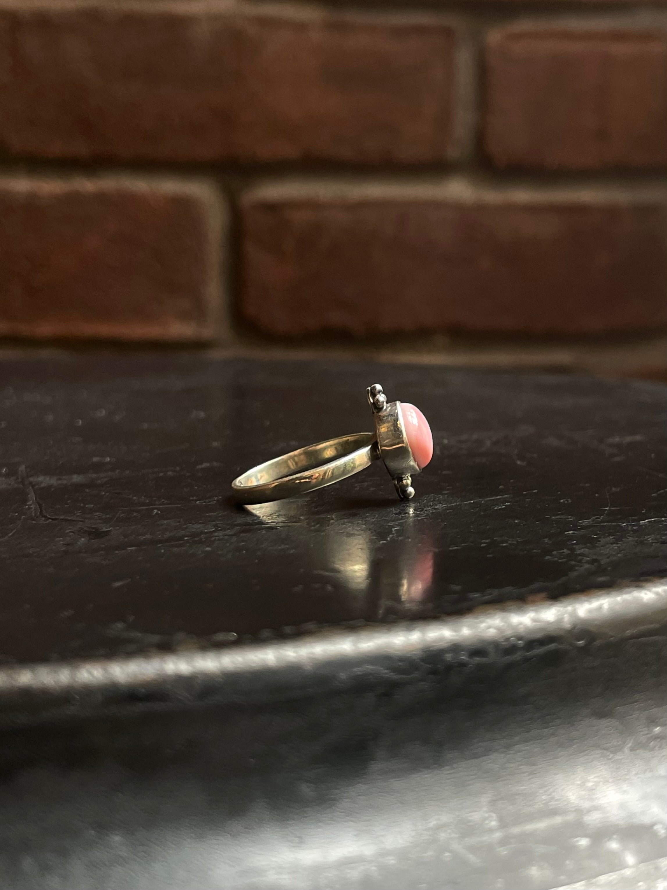Pink Conch Ring Size 8 | 925 Sterling Silver E757